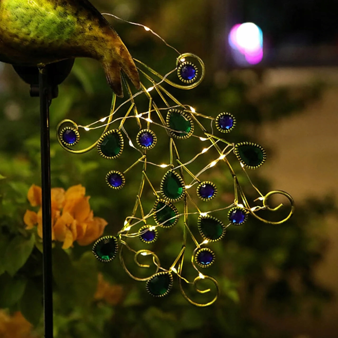 Solar Garden Lamp Paw LED Figurine Decorative Lamp for Garden Thread type built-in LED source