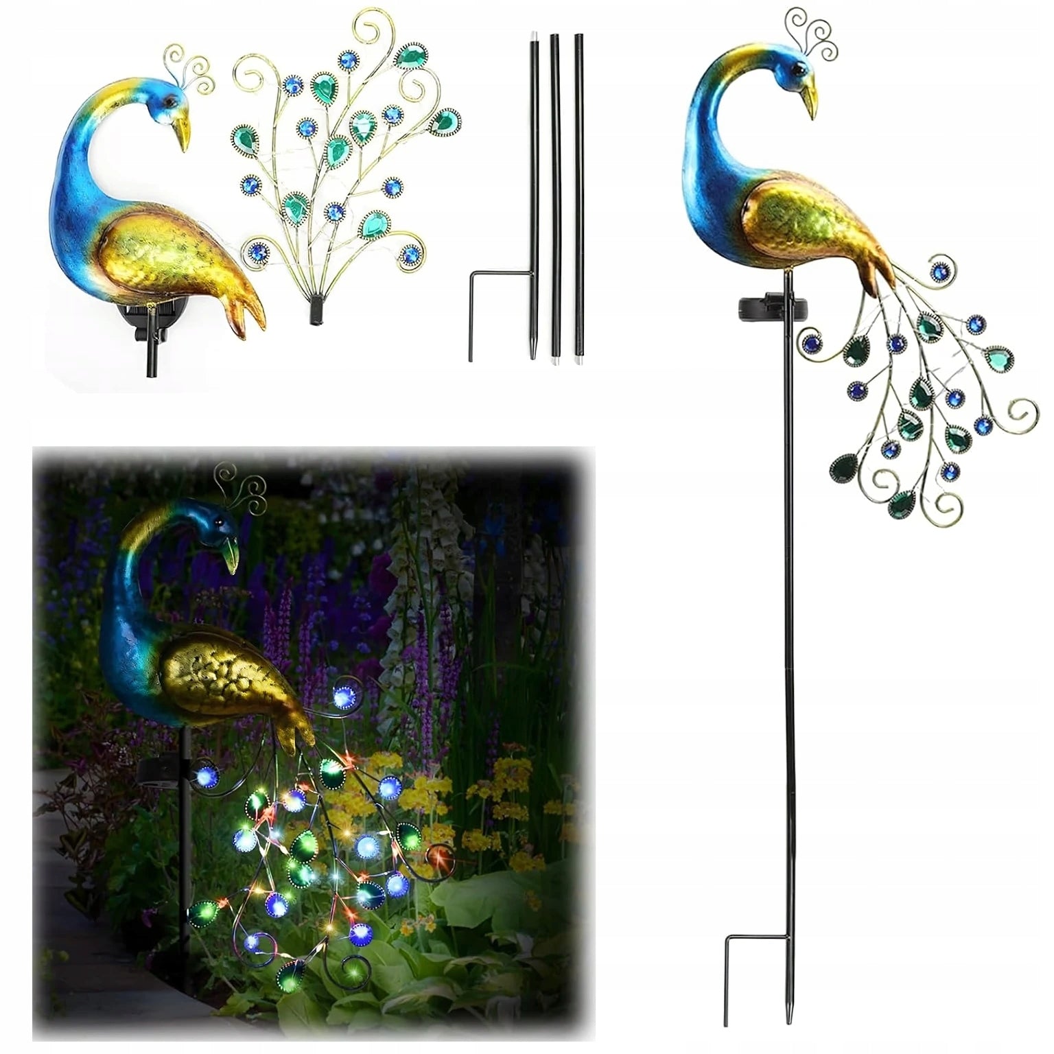 Solar Garden Lamp Paw LED Figurine Decorative Lamp for Garden