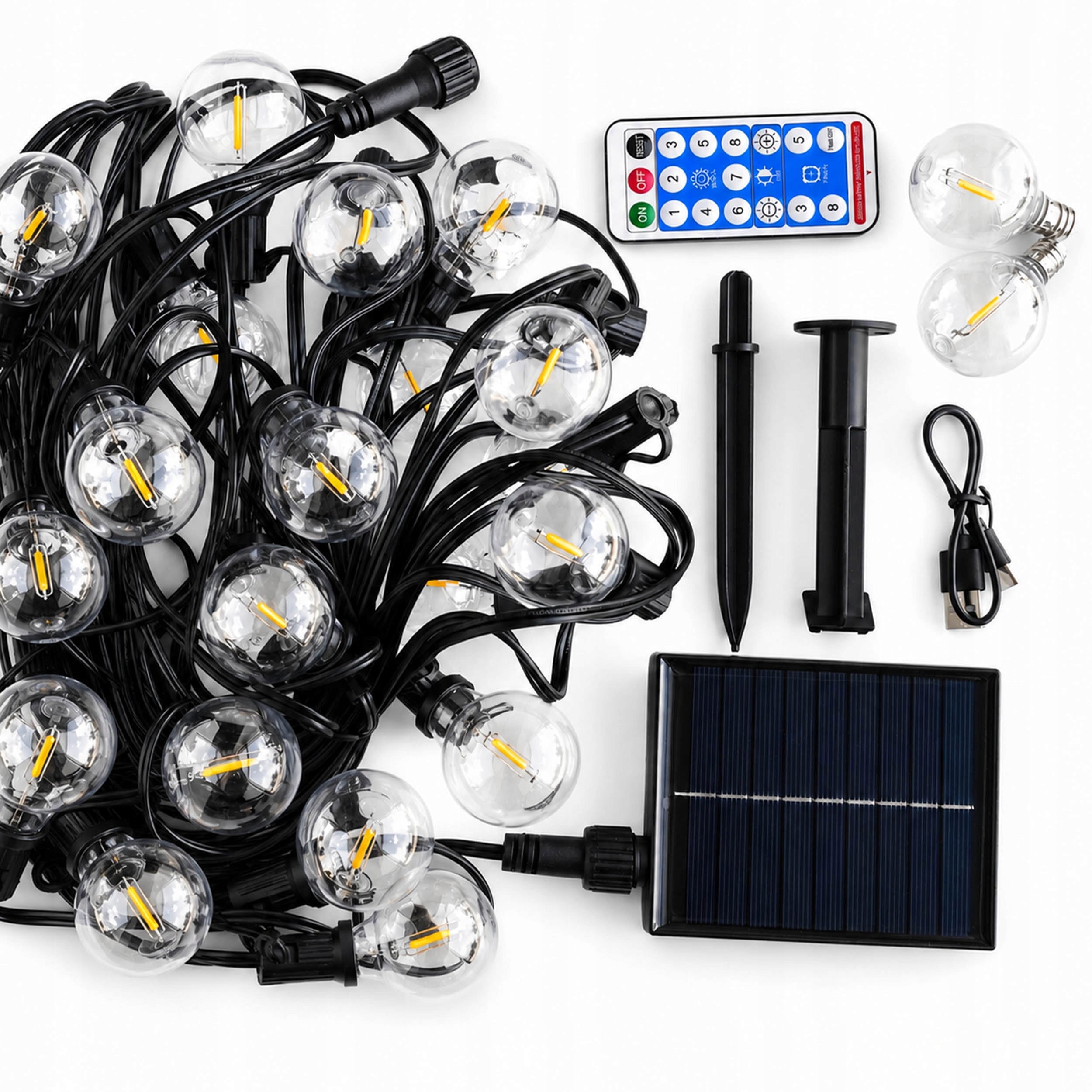 Solar Garland LED Garden 15 x LED Bulbs Solar Balls LED Light Manufacturer code Lampa Solarna LSOL-092