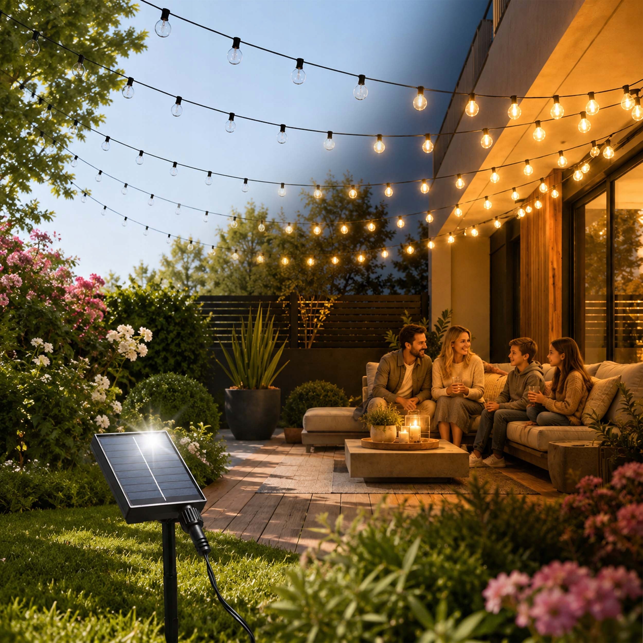 Solar Garland LED Garden 15 x LED Bulbs Solar Balls LED Light Number of light points 11 - 20