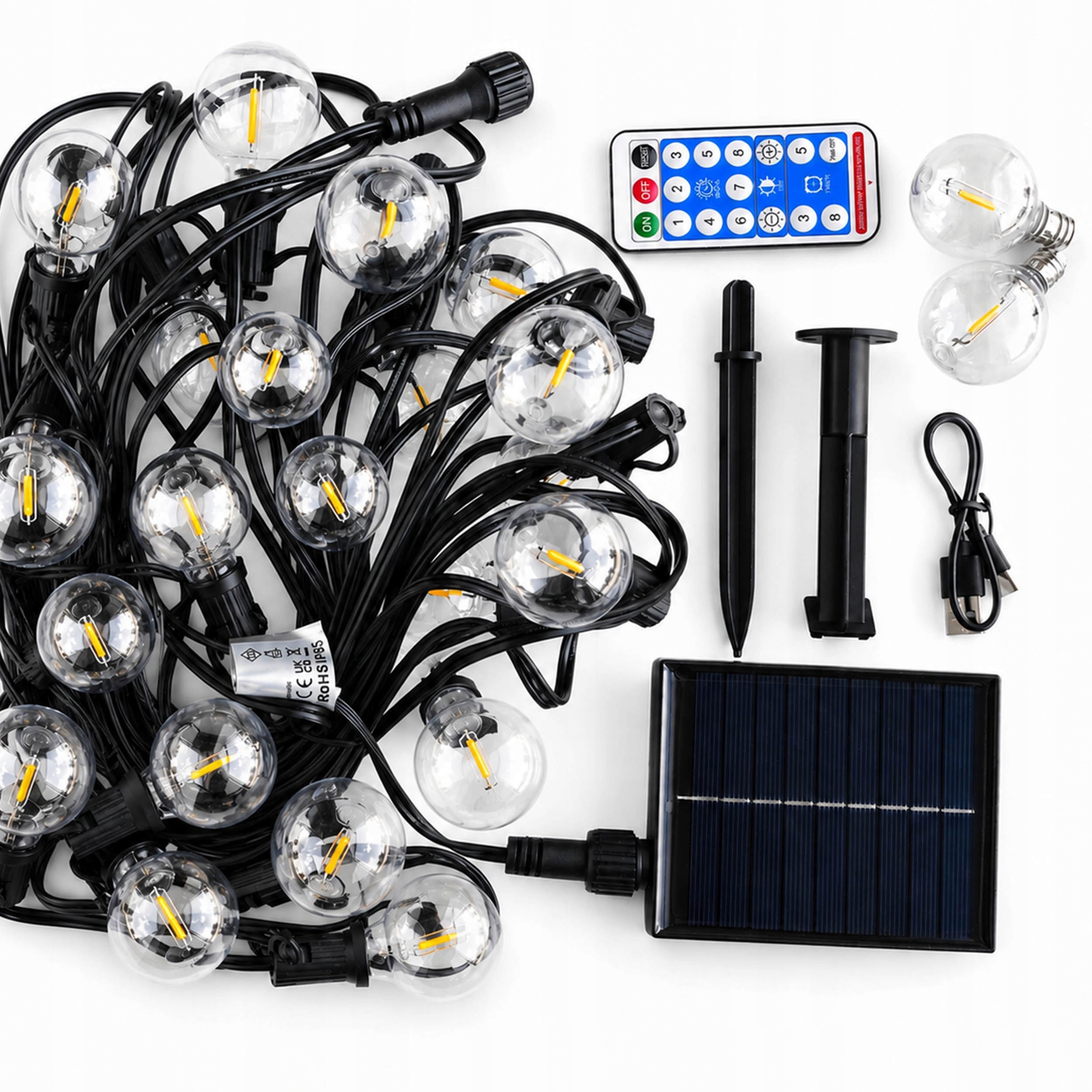 Solar Garland LED Garden 20 x LED Bulbs Solar Balls LED Light Packaging status original