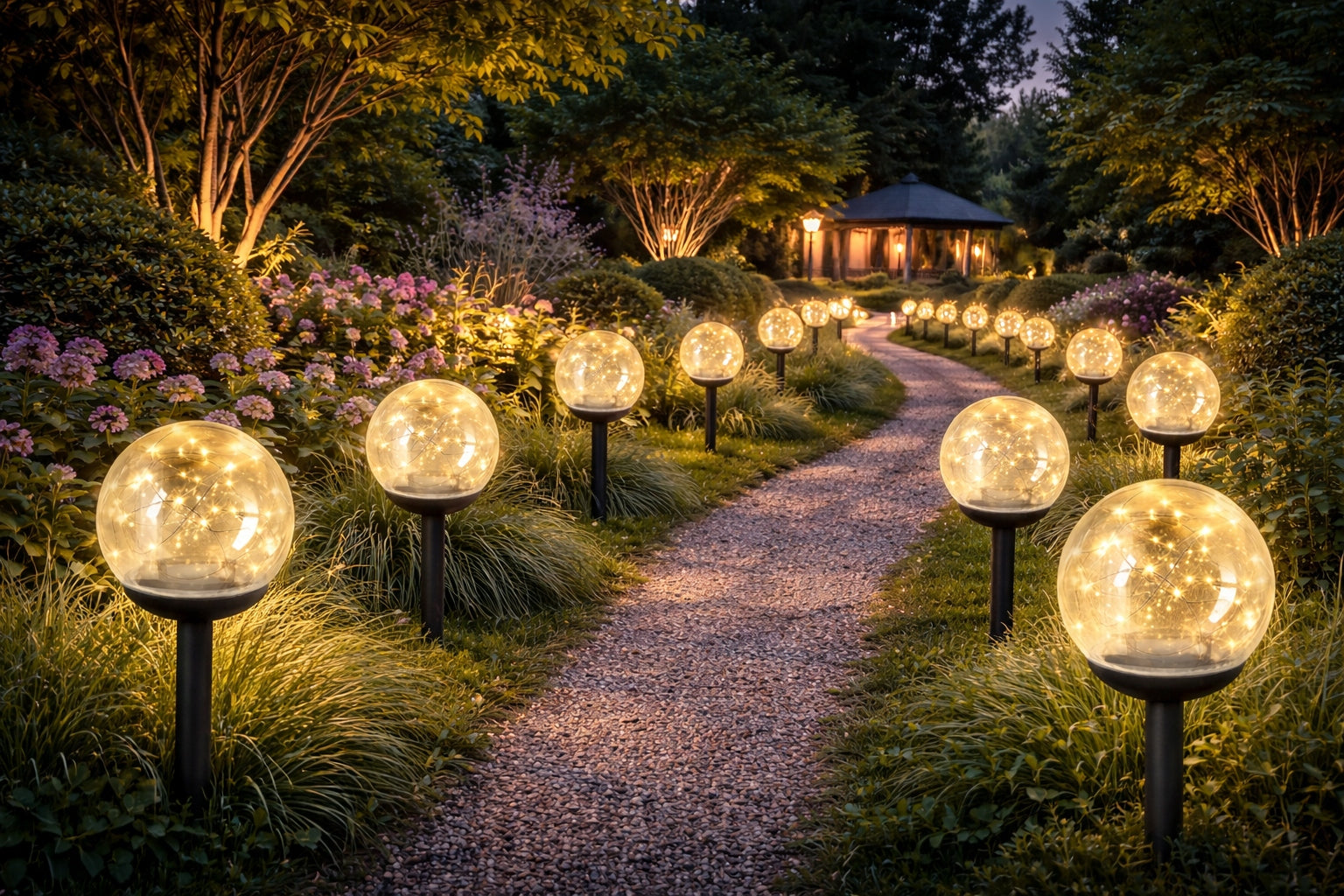Solar LED Balls LARGE SET XXL 8 PCS Solar Garden Amorphous Brand GP BRAND