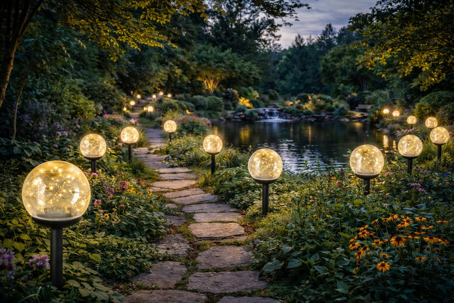 Solar LED Balls LARGE SET XXL 8 PCS Solar Garden Amorphous Manufacturer code Lampki solarne LED kule