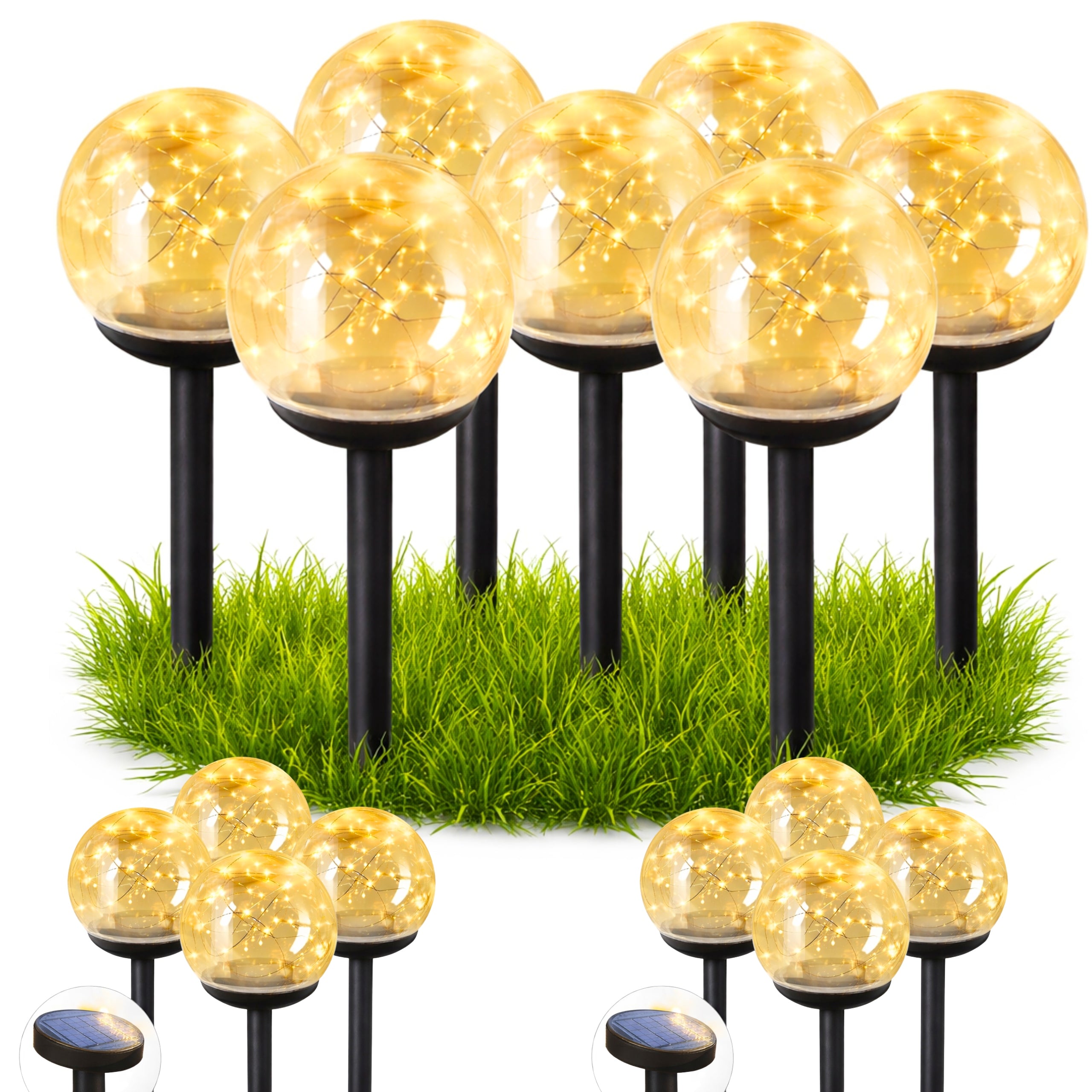 Solar LED Balls LARGE SET XXL 8 PCS Solar Garden Amorphous