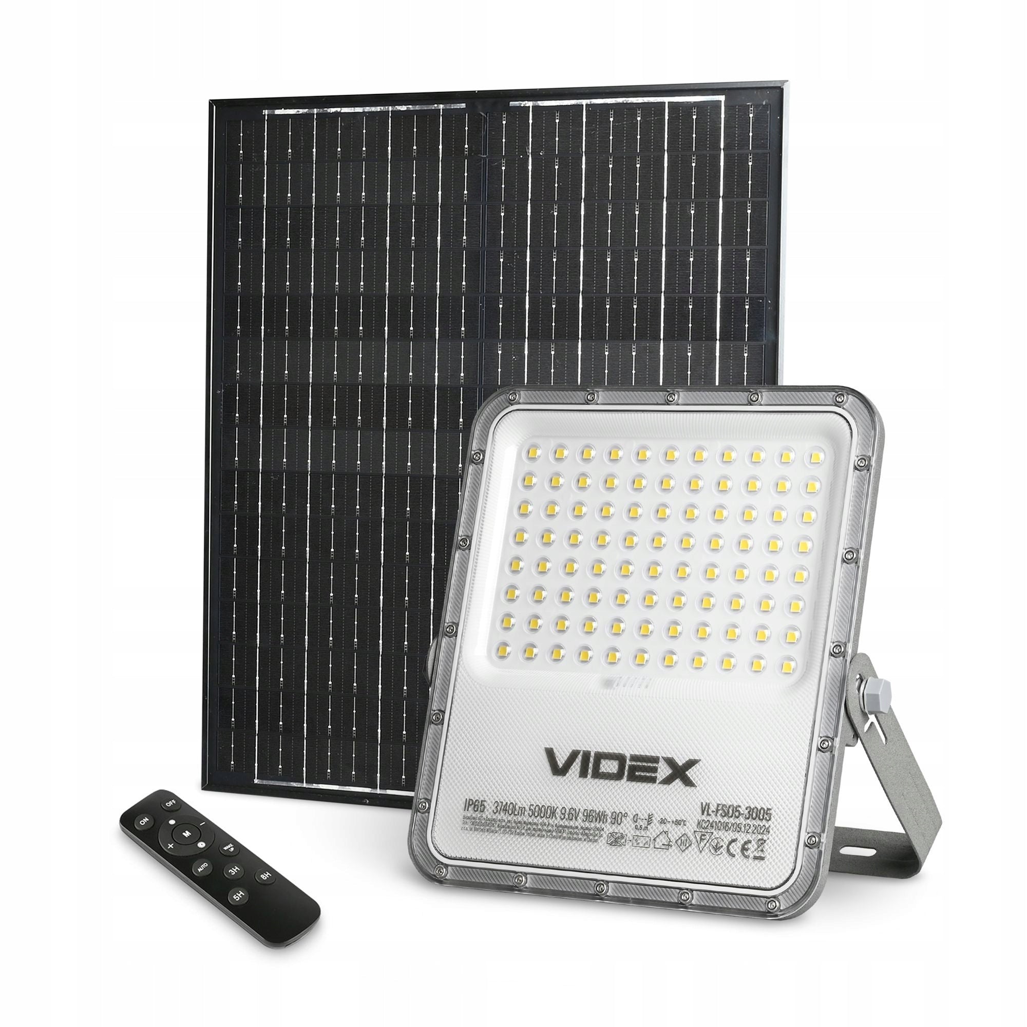 Solar LED Floodlight Lamp 35W 3740lm 5000K 90° IP65 IK07 Grey Packaging status original