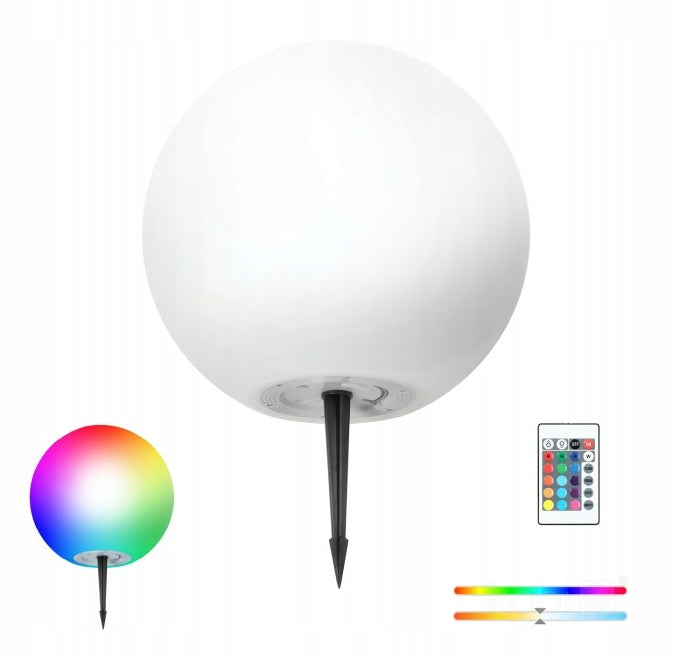 Solar LED Garden Lamp Standing BALL 30cm RGB with Remote Control STANDING HAMMERED Manufacturer code 003696