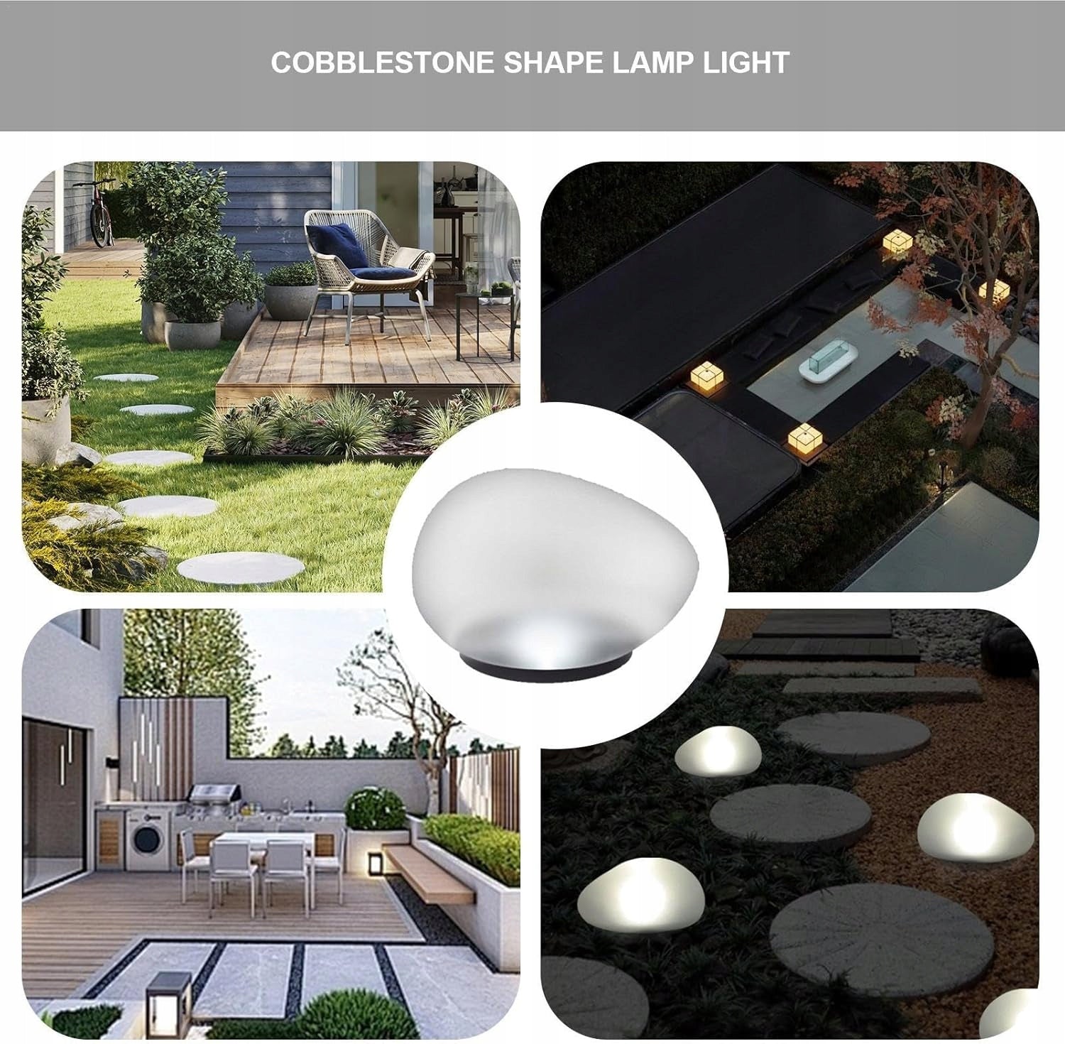 Solar LED garden lamp in the form of glass stone with dusk sensor Manufacturer code LAMPKA KAMIEŃ LED SOLARNA OGRODOWA