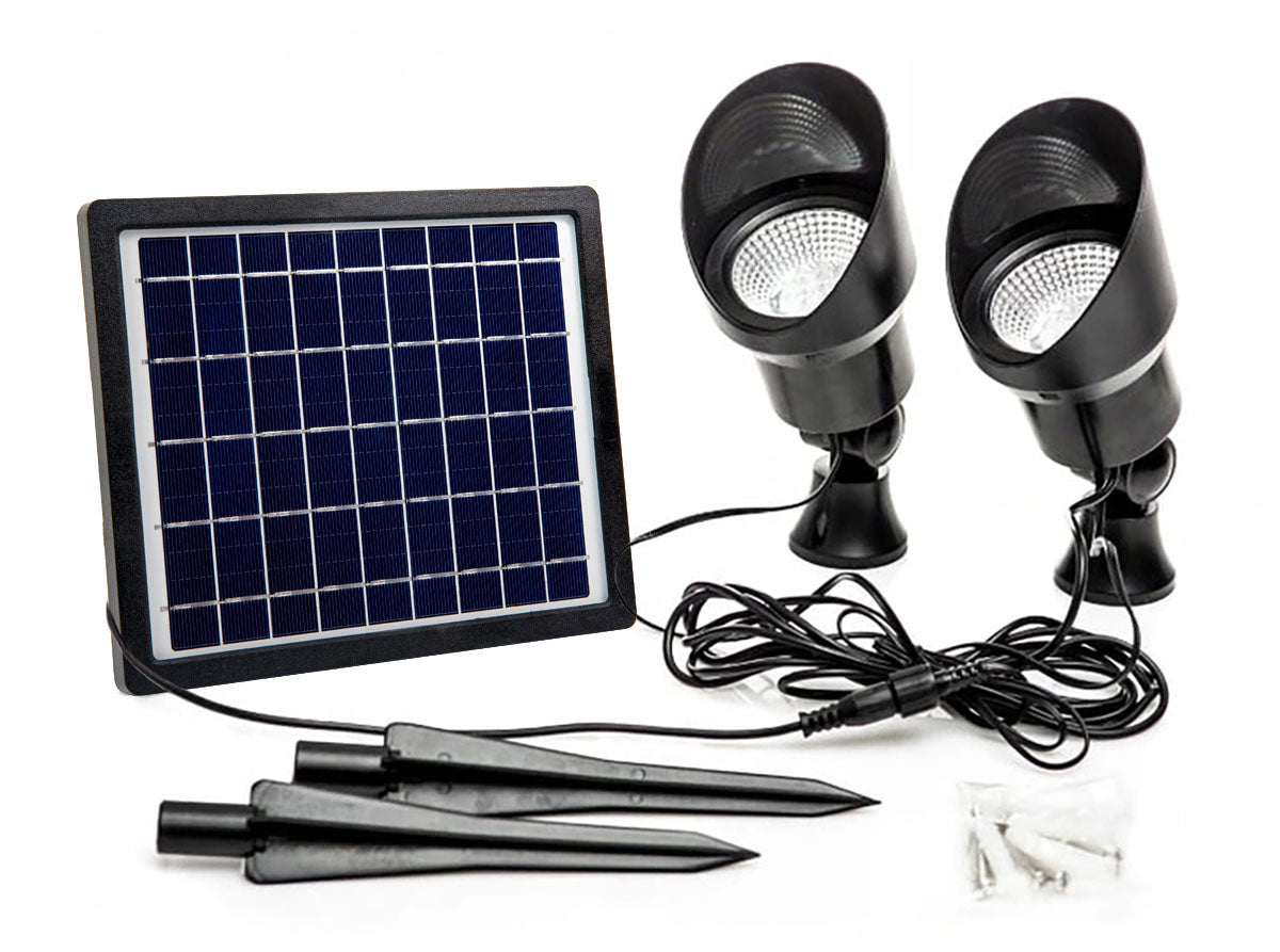 Solar Lamp 2x12 LED Two Ways to Mount Largest Panel and 2 Batteries