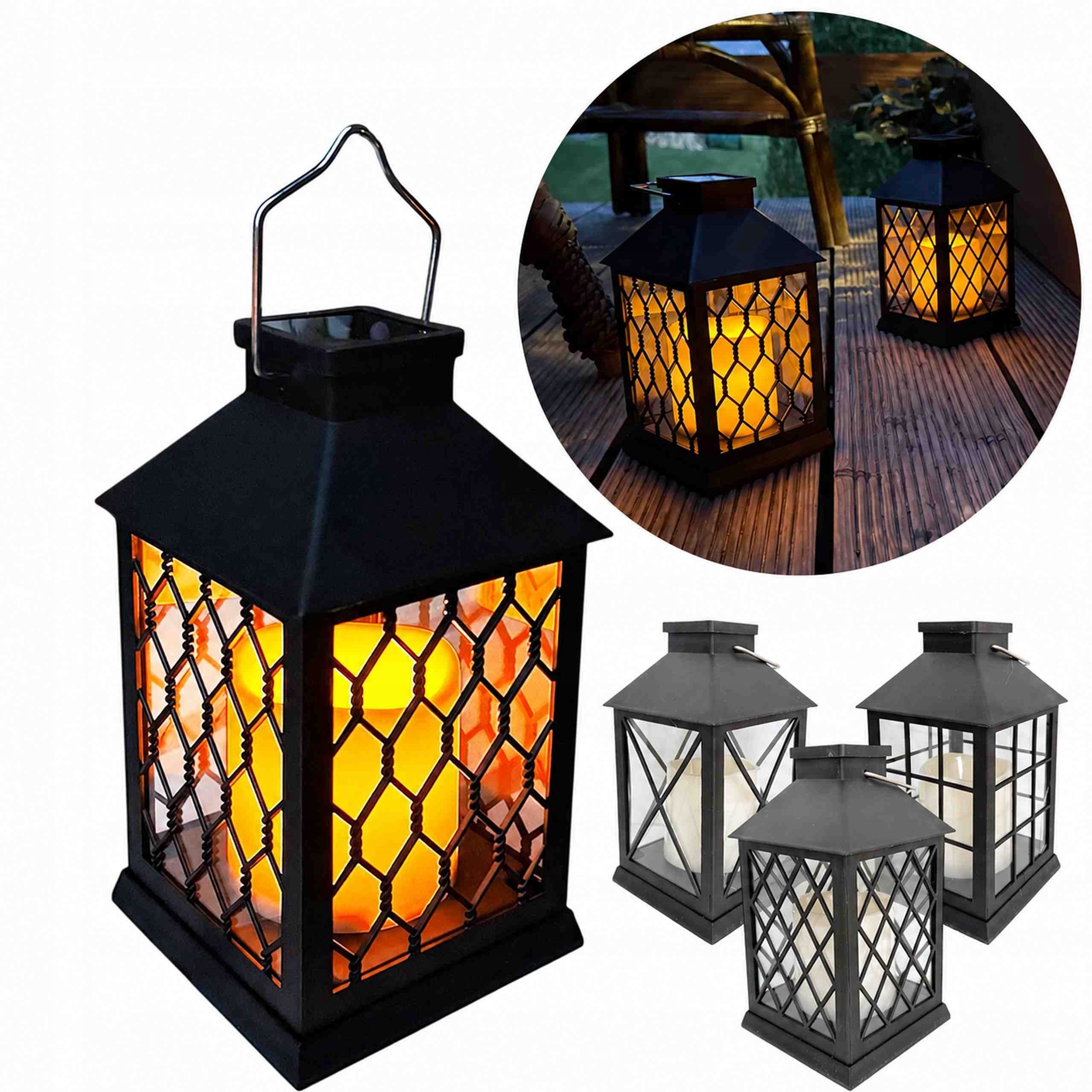 Solar Lamp Garden Lantern Snitch Black Candle MIX