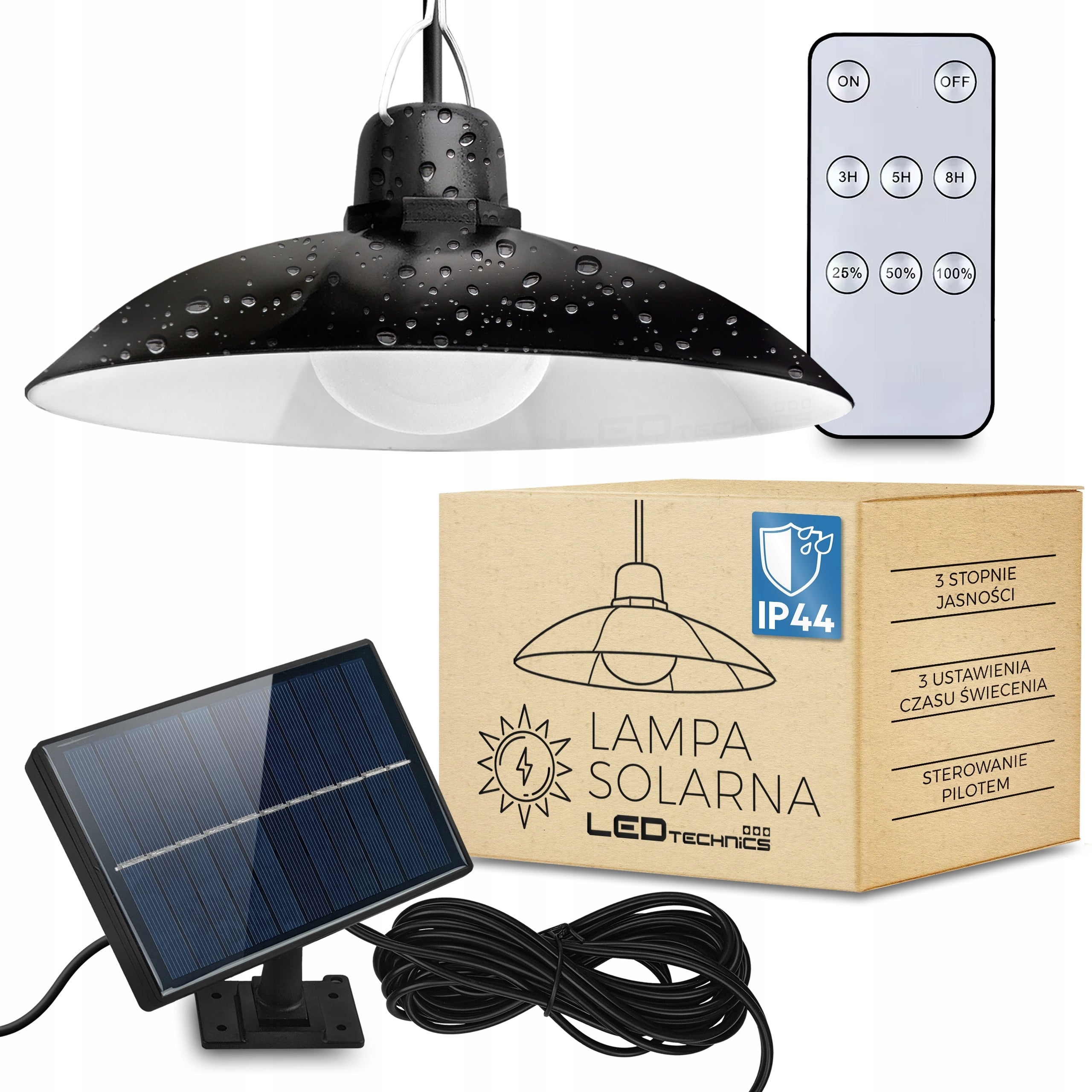 Solar Lamp Hanging Garden Outdoor Gazebo Terrace Sensor Lampshade Remote Control