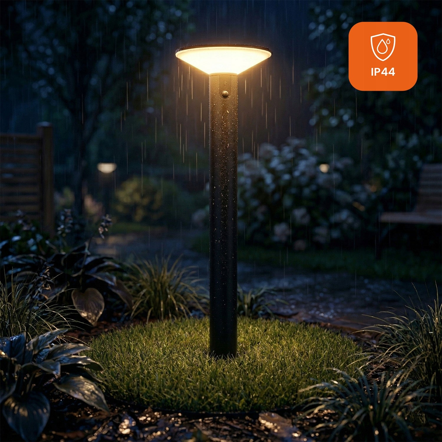 Solar Lamp LED Garden Punched Post Twilight Motion Sensor IP44 Packaging status original