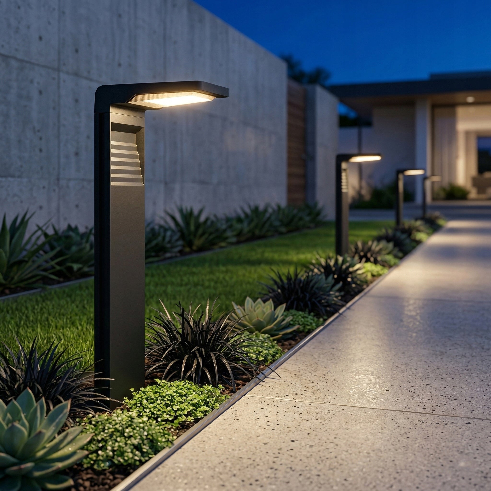 Solar Lamp LED Garden Punched Post Twilight Sensor 3000K Garden Packaging status original