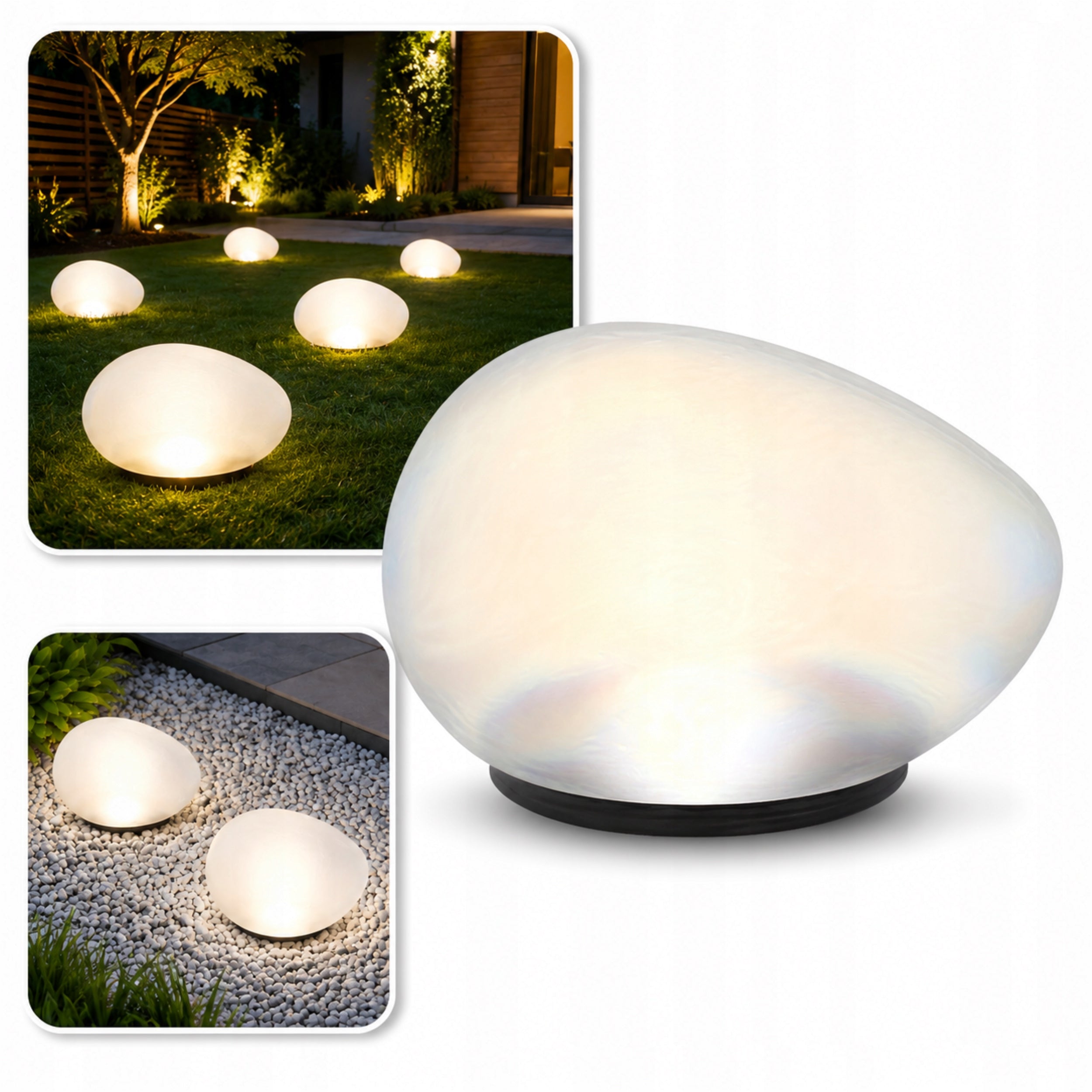 Solar Lamp LED Garden Stone for Outdoor Terrace 14cm with Sensor