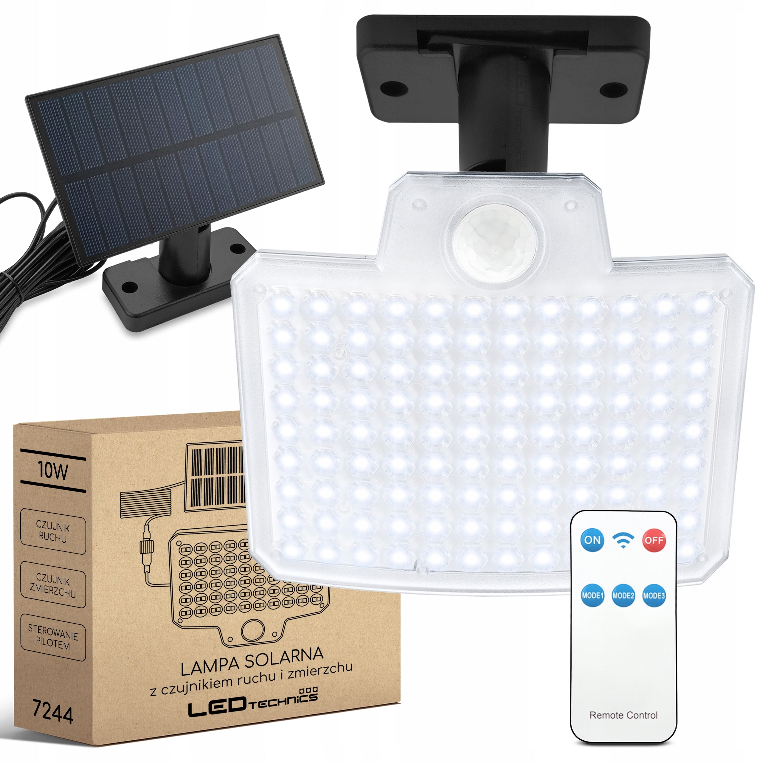 Solar Lamp LED Motion Sensor Twilight Powerful Floodlight Outdoor Remote Control