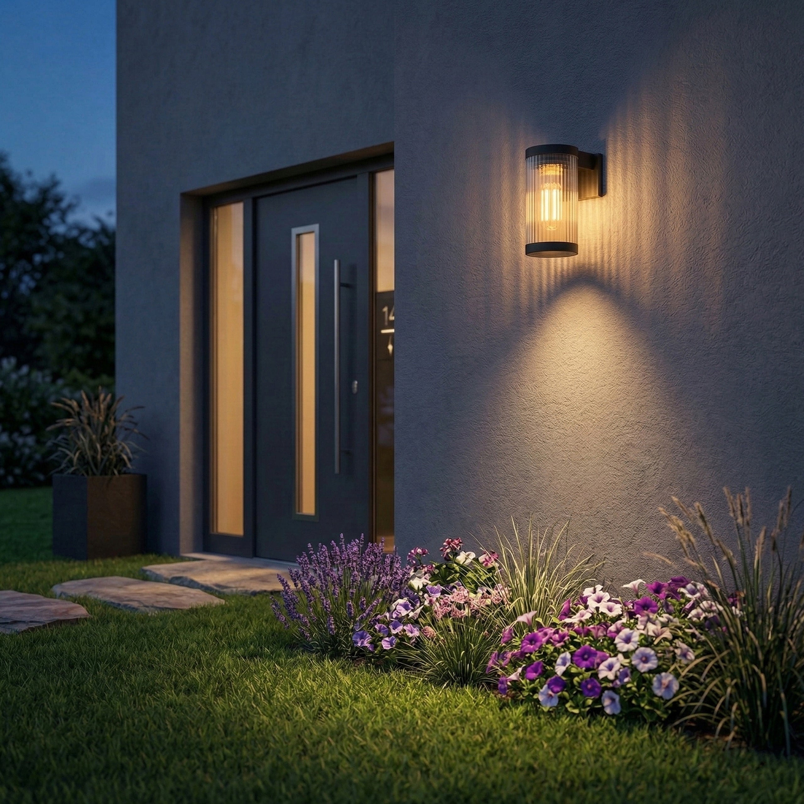 Solar Lamp LED Wall Lamp IP65 Facade Garden Twilight Sensor Wall Mount Packaging status original