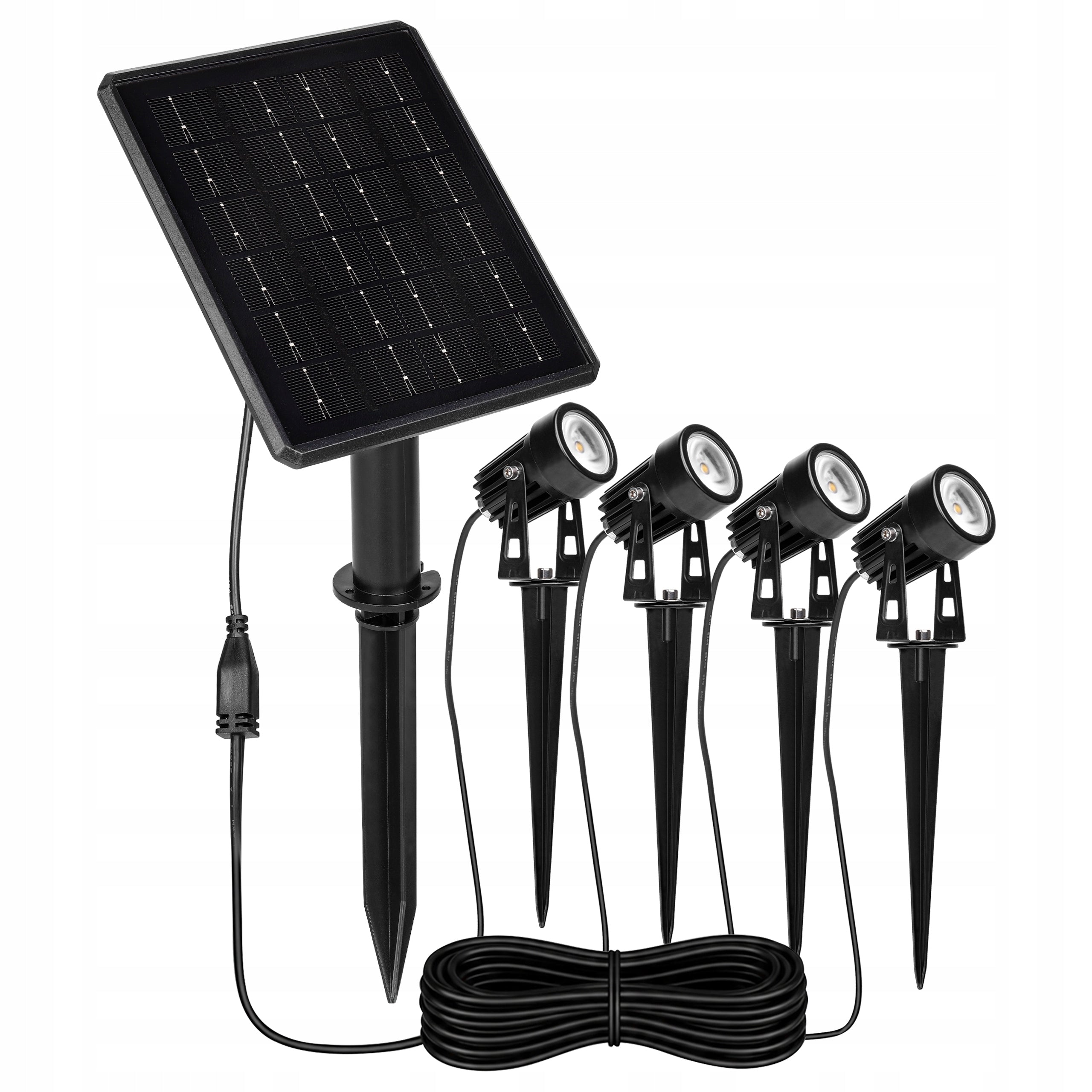 Solar Light for Garden 4x LED Headlight with Sensor Waterproof Packaging status original