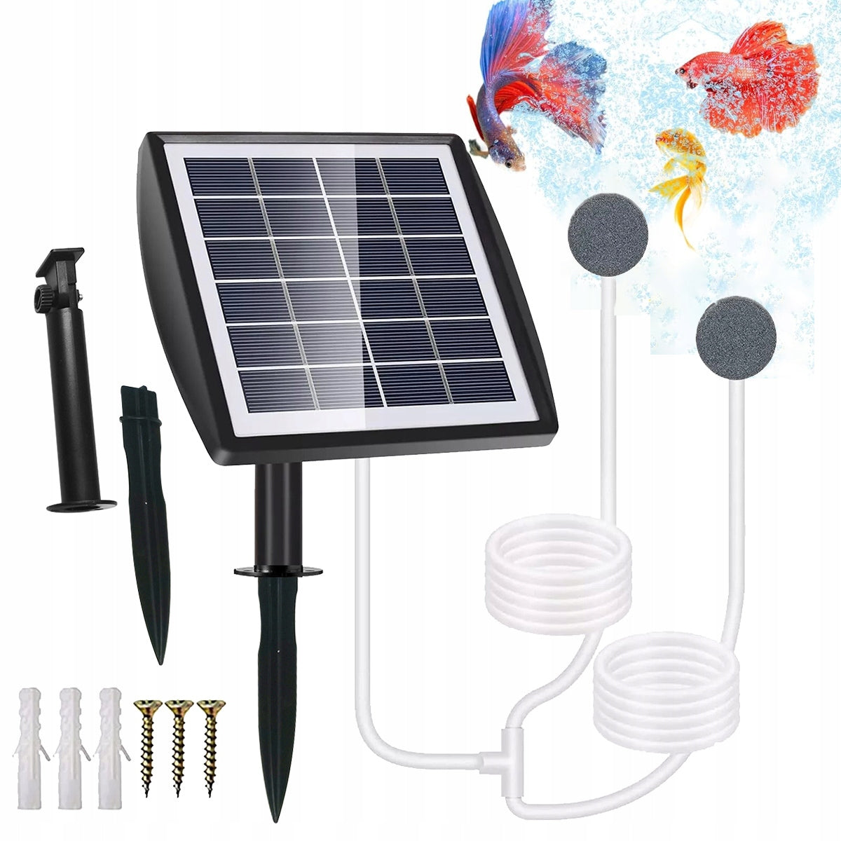 Solar Oxygen Pump Portable Pond Aerator 2W 2200mAh