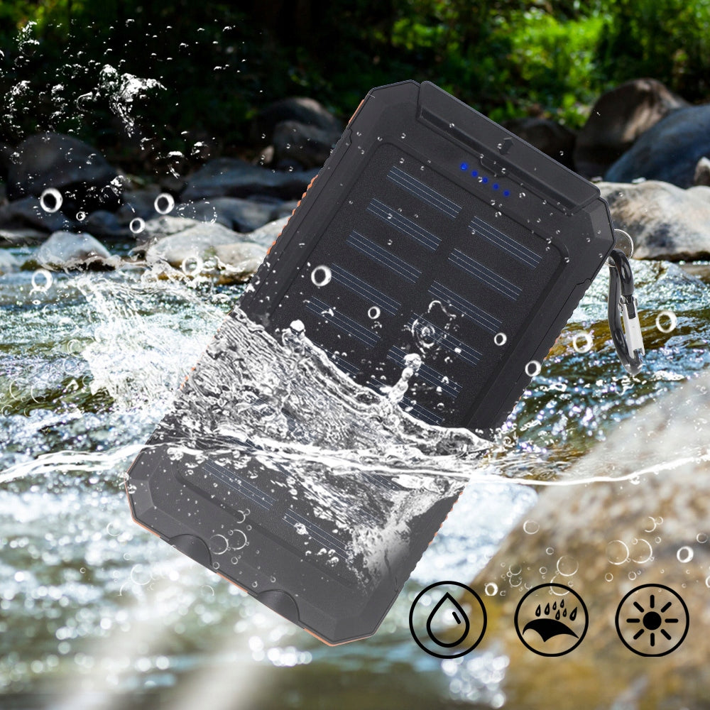 Solar Power Bank 10000 Mah Waterproof Induction With Carabiner Compass Battery capacity 10000 mAh