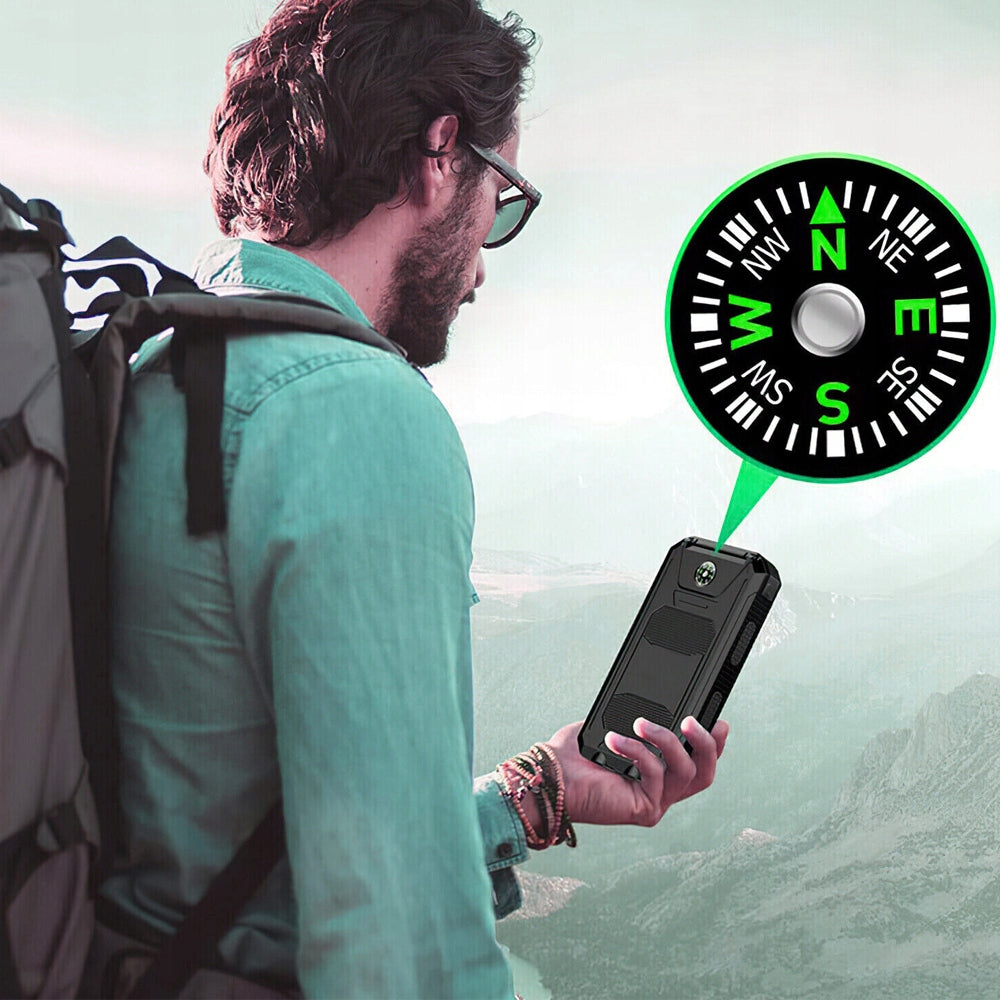 Solar Power Bank Waterproof For Motor And Kayak 10000mAh With Carabiner Battery capacity 10000 mAh