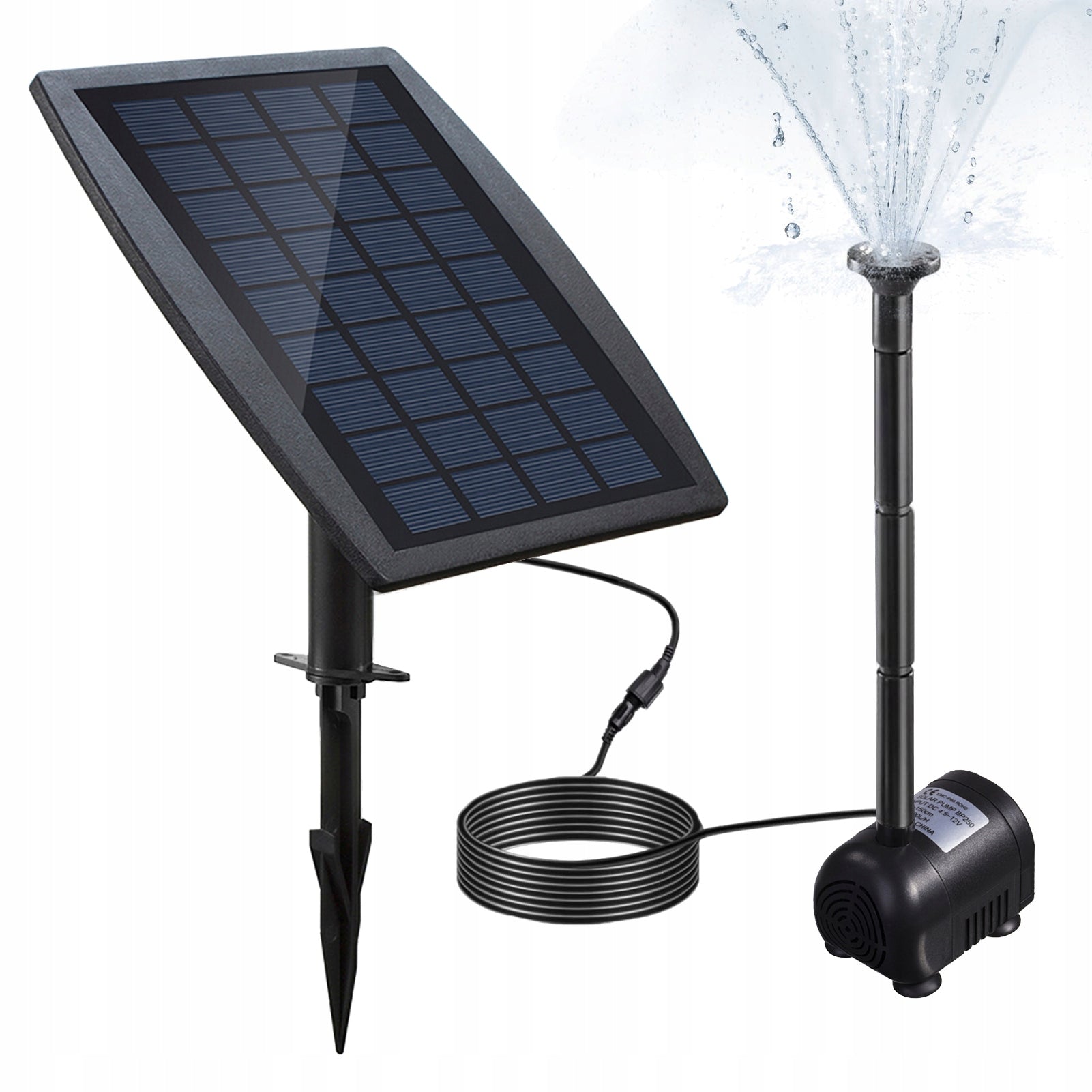Solar Power Panel Landscape Pool Garden Fountains Pluggable fo