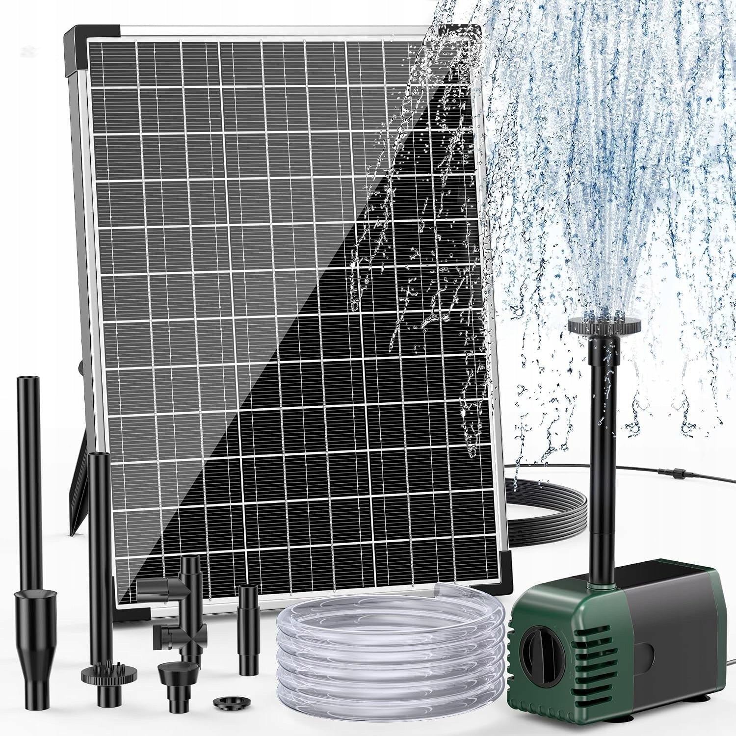 Solar Pump For Pond Water Pond Fountain Panel 20W 875L/h Hose Set