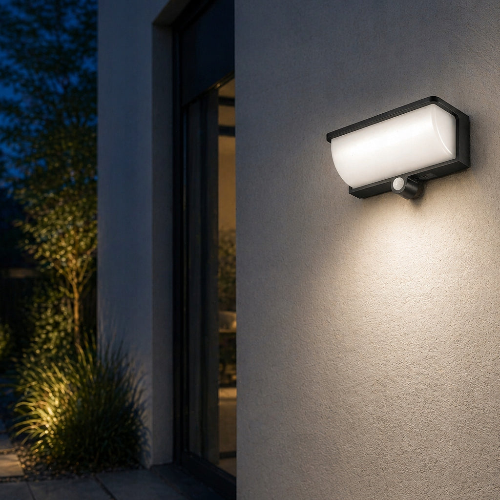 Solar Wall Lamp Outdoor LED Garden Lamp Facade MOTION SENSOR Color white black