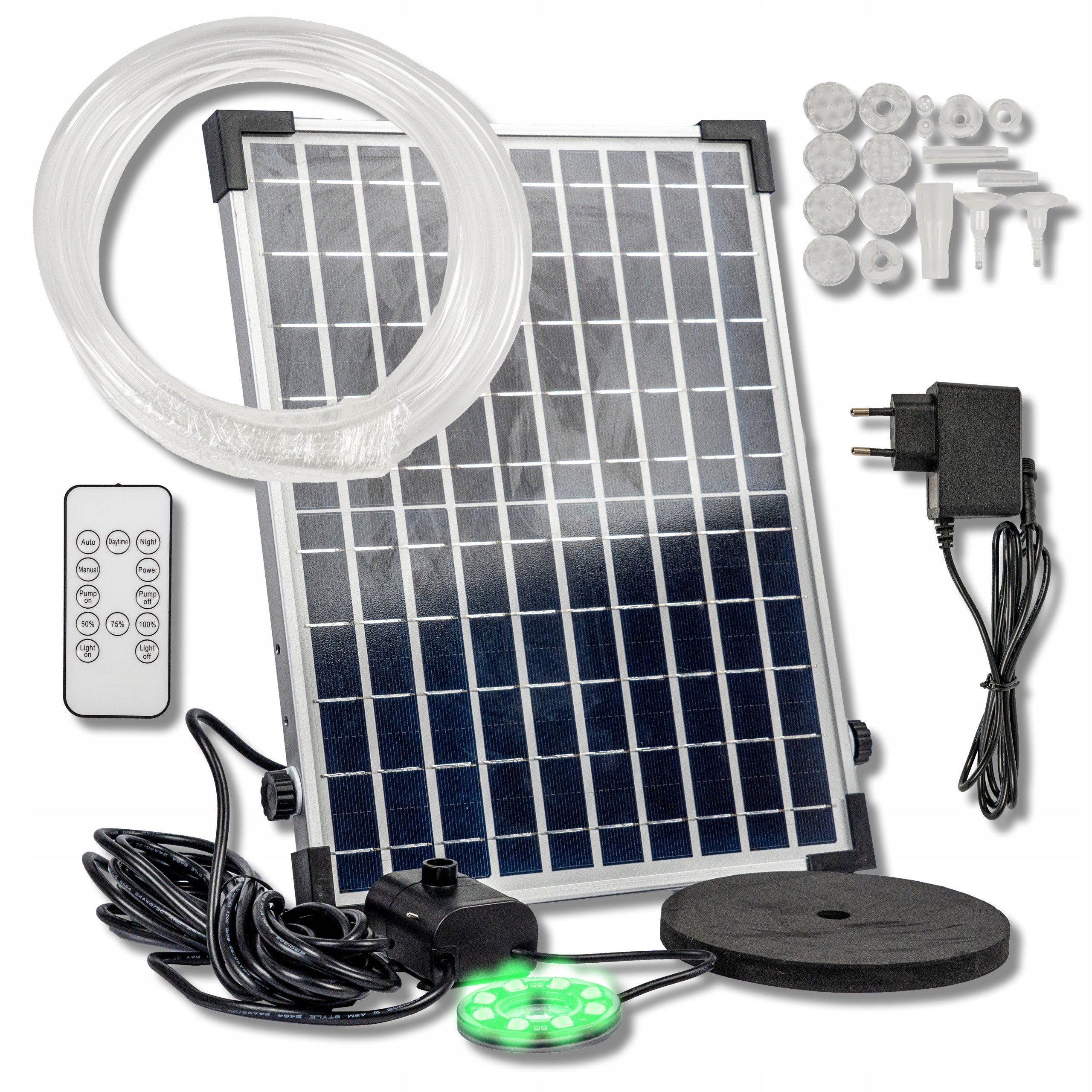 Solar fountain garden pump for pond RGB lighting nozzle set DC 71