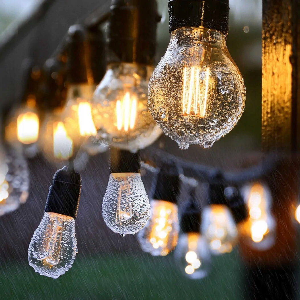 Solar garden garland led solar lights light bulb + remote control 15m Globe diameter 4 cm
