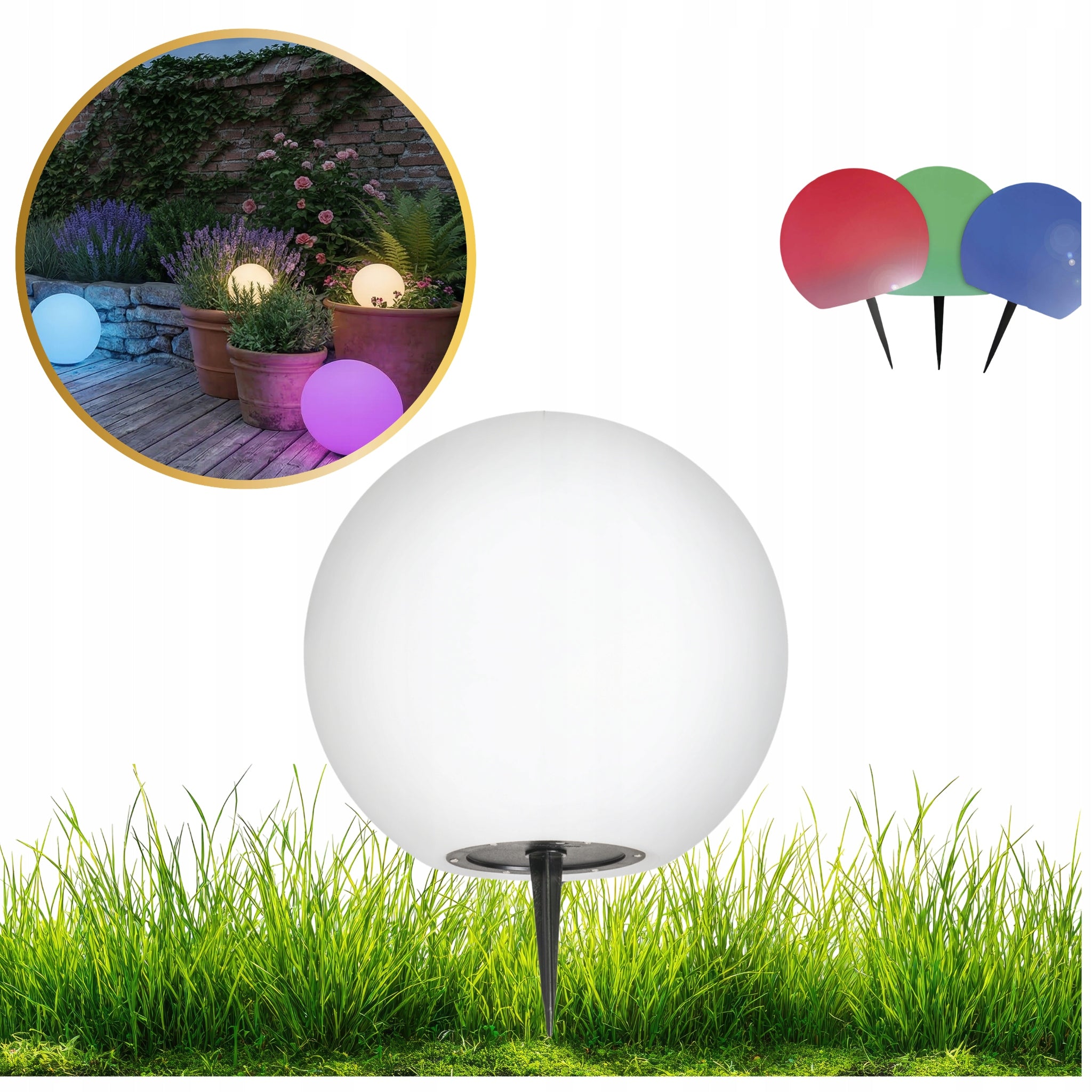 Solar garden lamp LED LL FRAULI RGB 20cm hammered sensor dusk IP65