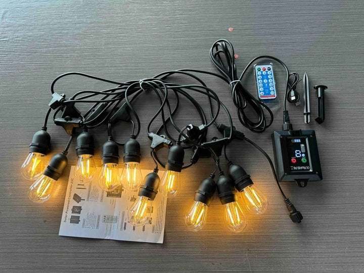 Solar garden light garland LED Edison (retro)+ mains charging EAN (GTIN) 5906892970641