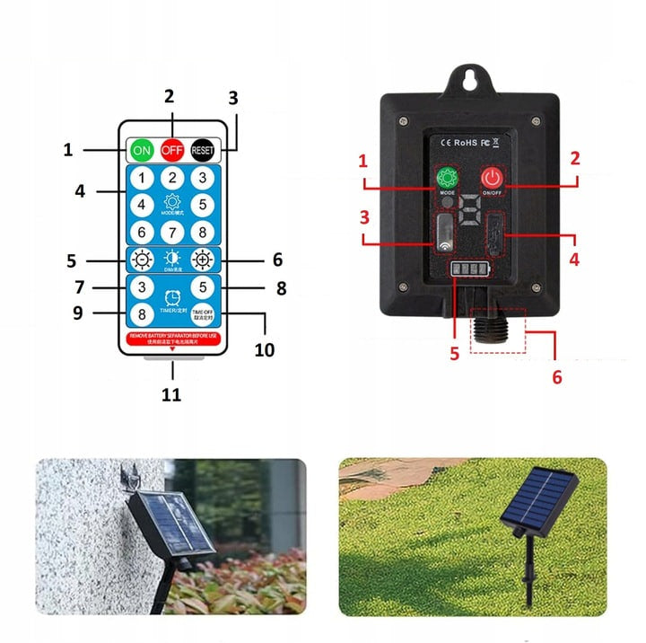Solar garden light garland LED Edison (retro)+ mains charging Manufacturer code CC240401-10