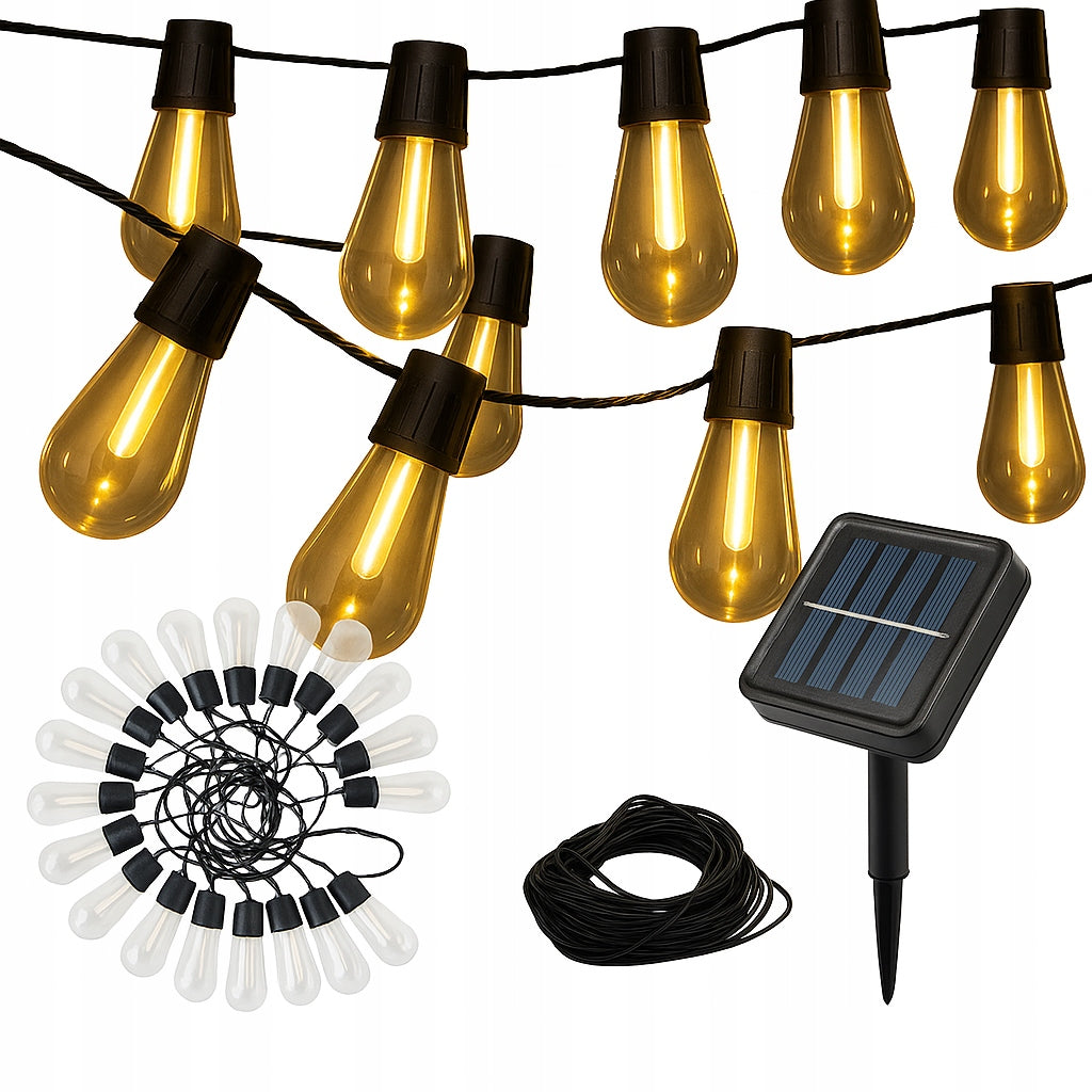 Solar garland 7m garden balcony lamps 20x LED bulbs 8 MODES