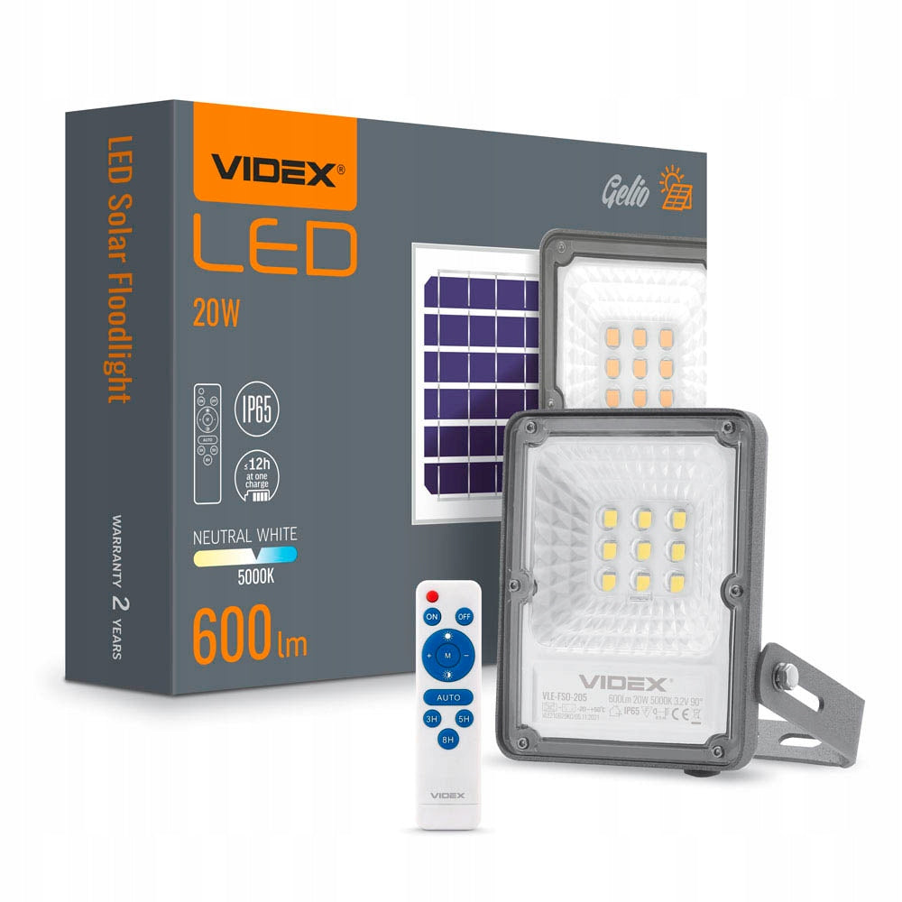 Solar halogen floodlight 20 W 600lm 5000K