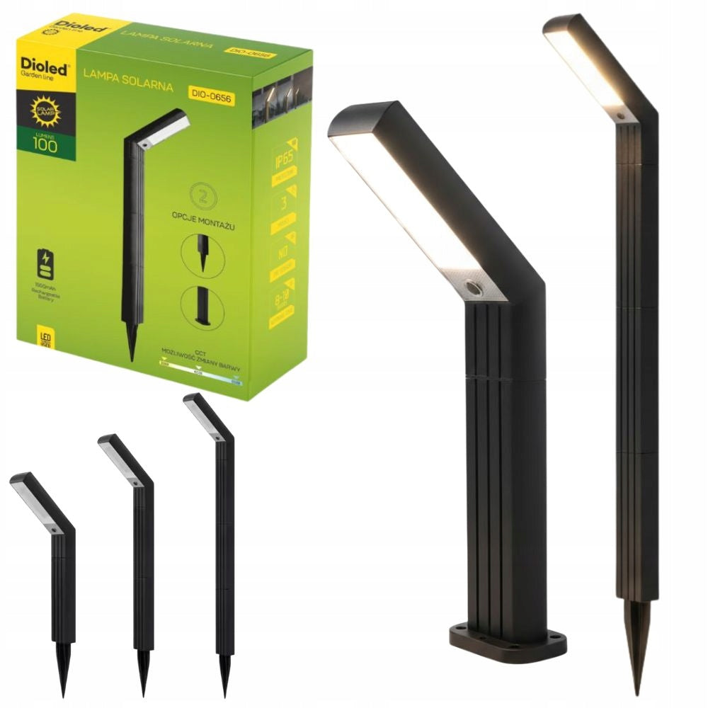 Solar lamp post 71 LED 2in1 hammered wall CCT IP65 dusk sensor