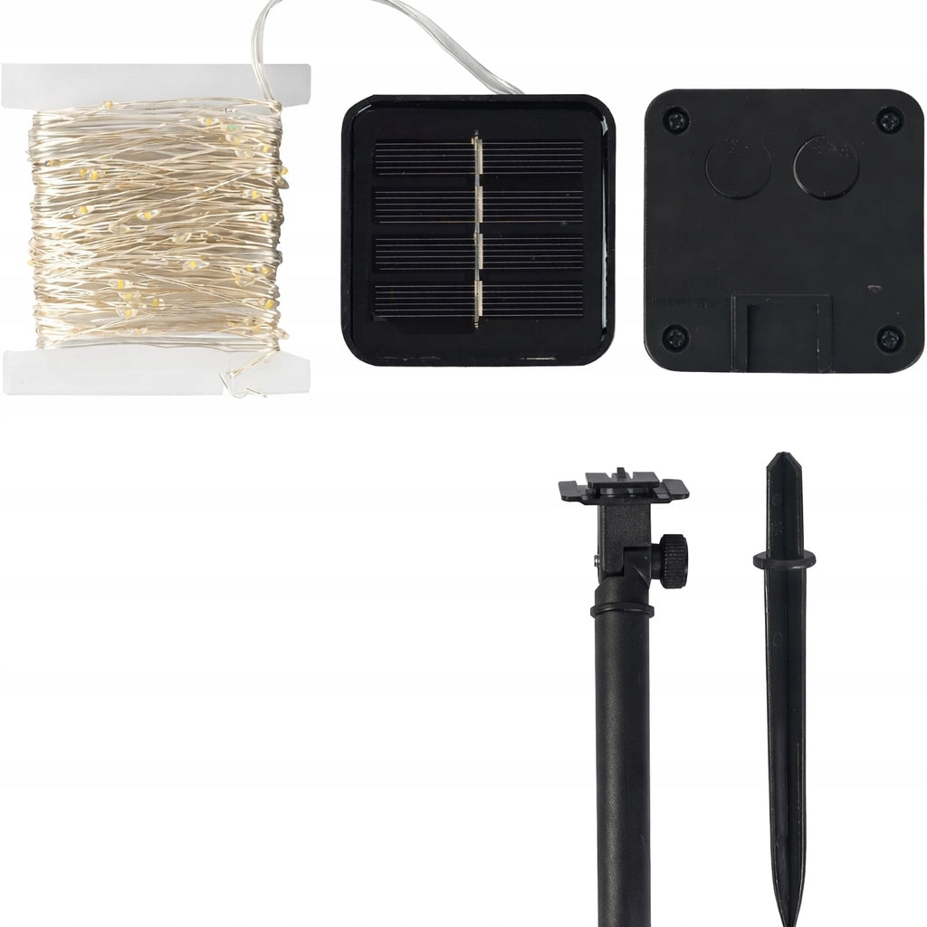 Solar lights 2x 10 m 100 LED blue garden wires balcony 8 mode Packaging status original