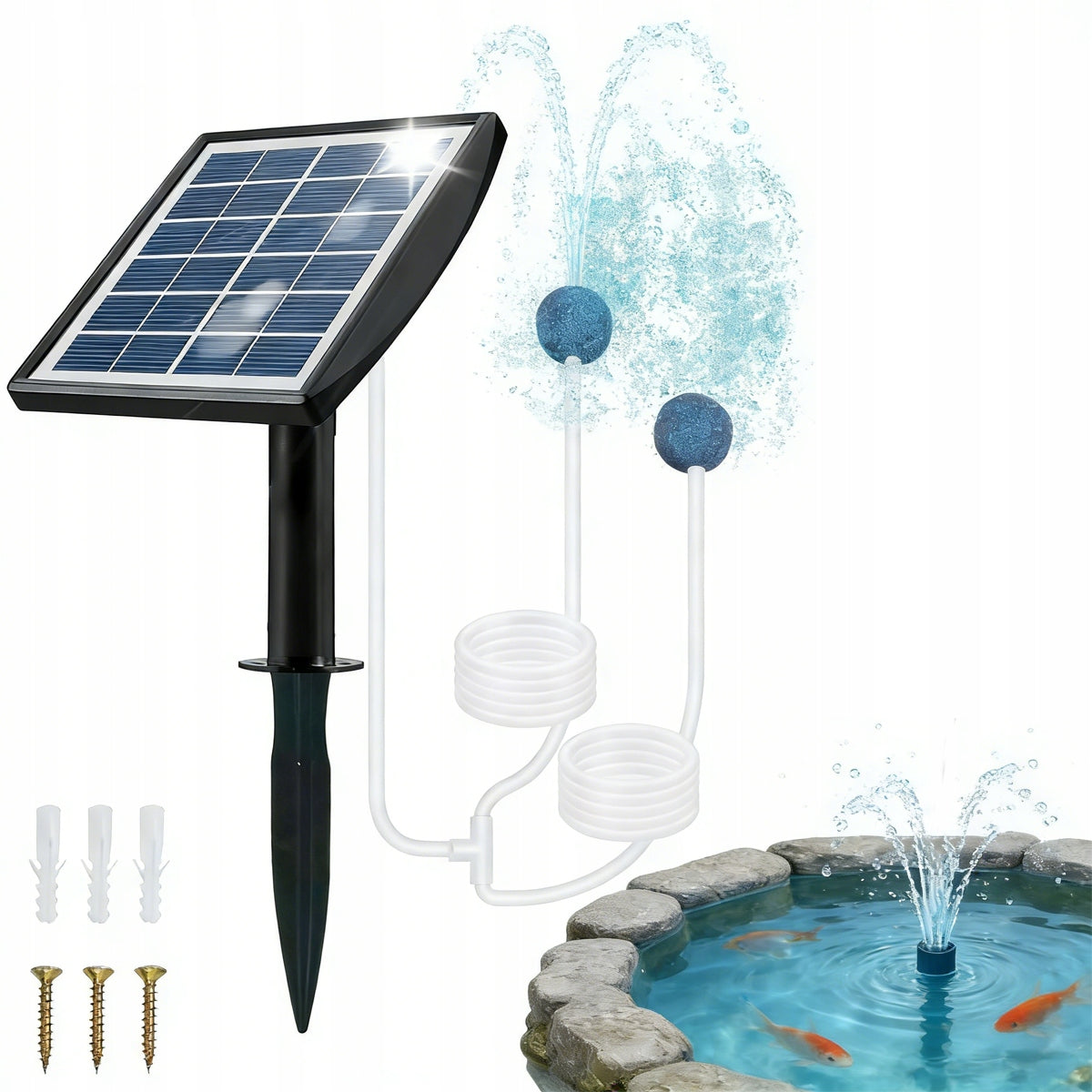 Solar oxygen pump Aerator for pond and aquarium 2200mAh