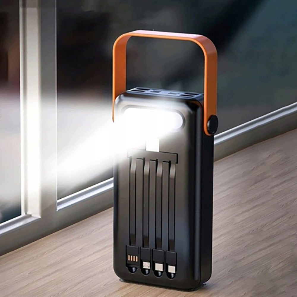 Solar power bank 80000mah powerbank station led flashlight black Rechargeable Battery capacity 80000 mAh