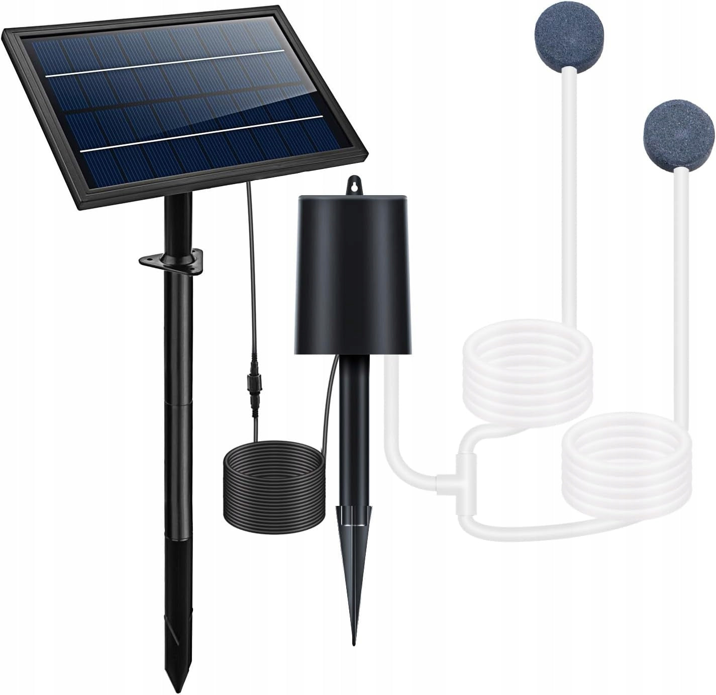 Solární provzdušňovač jezírka AP016 – 2200 mAh baterie, 3 režimy, 8 W panel Packaging status original