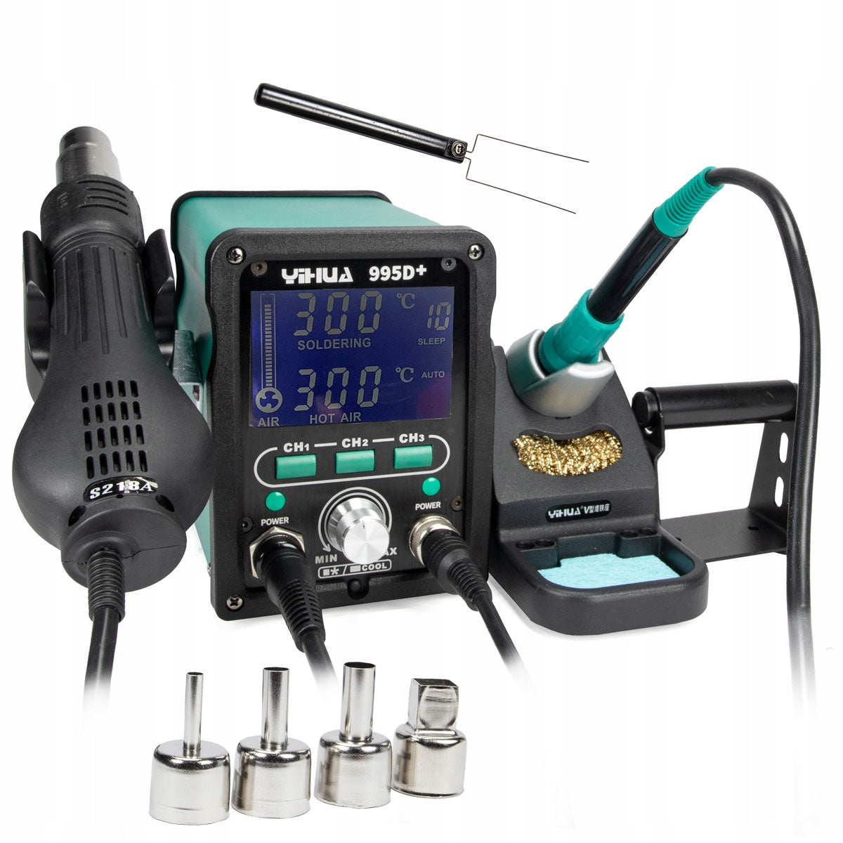 Soldering station 2in1 hot air tip Yihua 995D+ 720W 100-480°C Manufacturer code Stacja lutownicza Yihua 995D+ 720W, 2w1