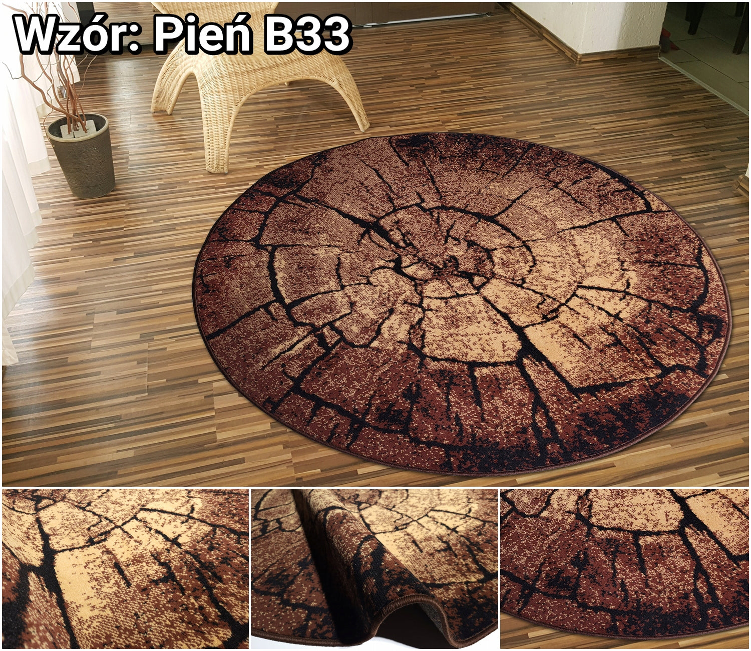 Solid Belgian Carpets Alfa Koło Round 120cm 120x120 - various patterns! Brand Alfa