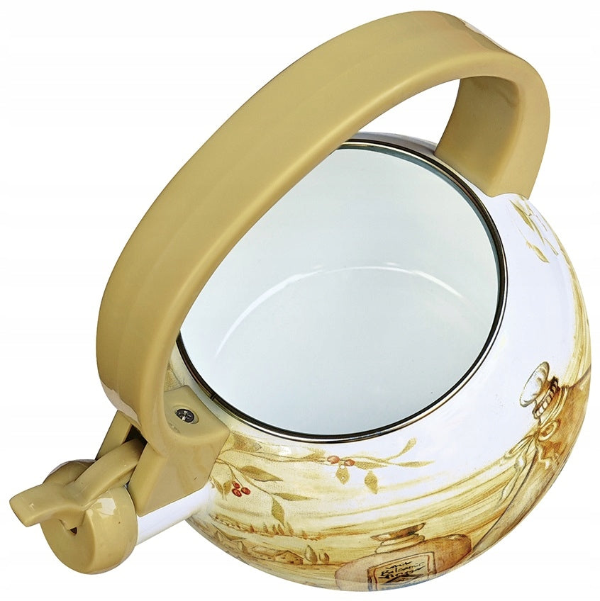 Solid Enamel Kettle with Whistle Steel 2 Lit Kinghoff Induction Gas EAN (GTIN) 5908287237001