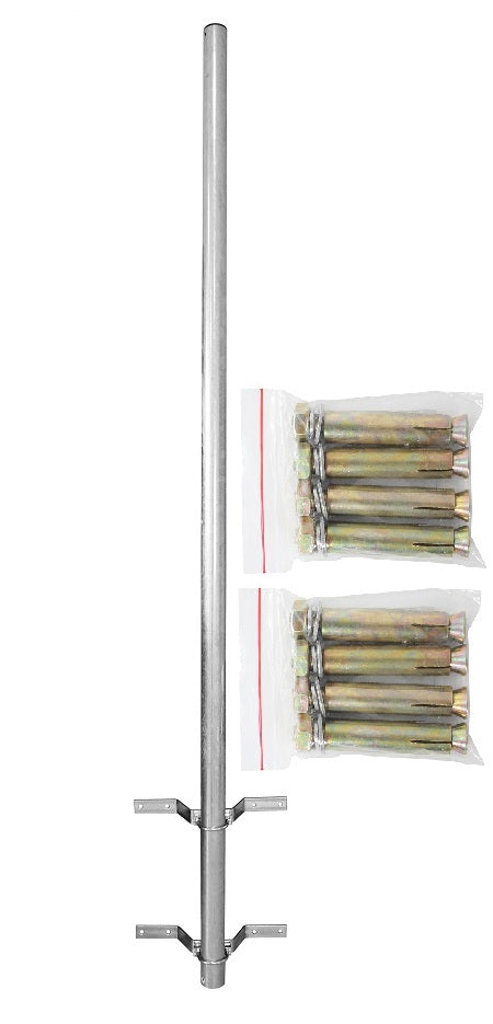 Solid mast antenna holder 2m PEGS + FIXINGS masonry clamps set