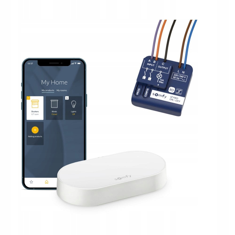 Somfy Intelligent lighting control panel + receiver izymo Connectivity Kit
