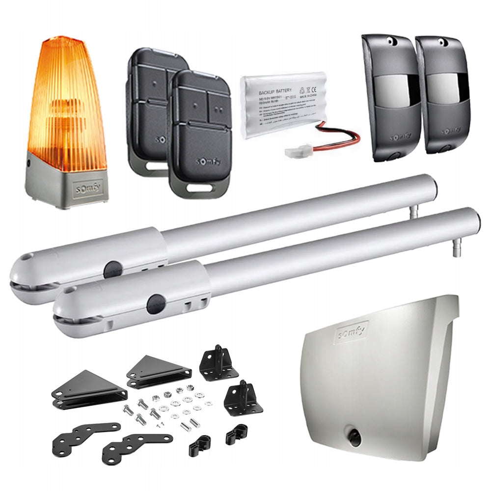 Somfy drive for SGS Essential double-leaf gate 2x remote control battery lamp