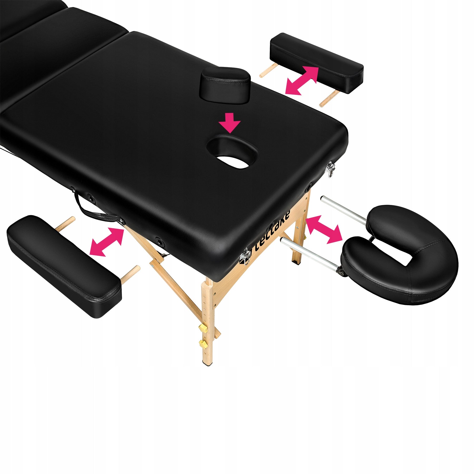 Somwang massage table with 7,5 cm padding with wooden frame Kind folding table