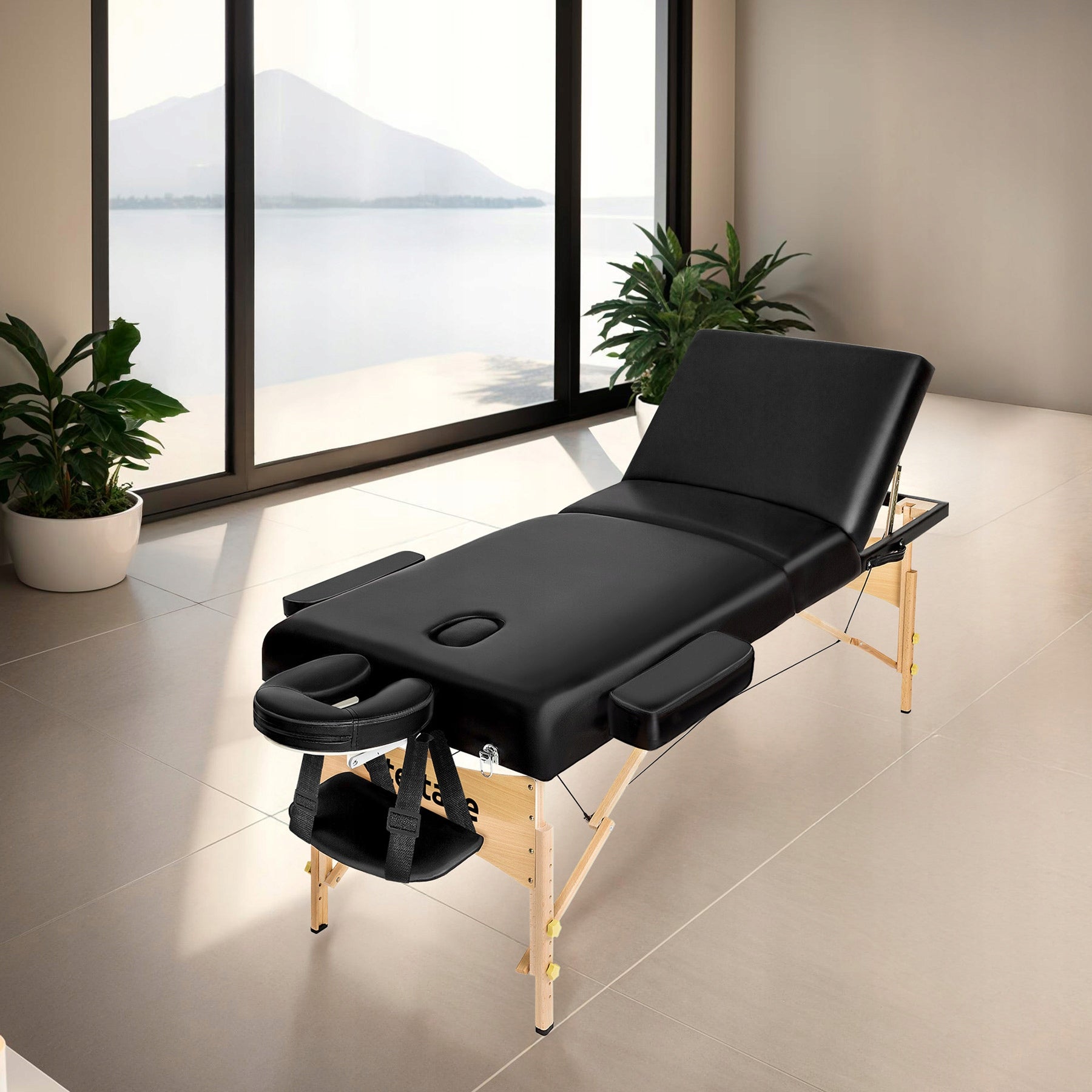 Somwang massage table with 7,5 cm padding with wooden frame Packaging status original