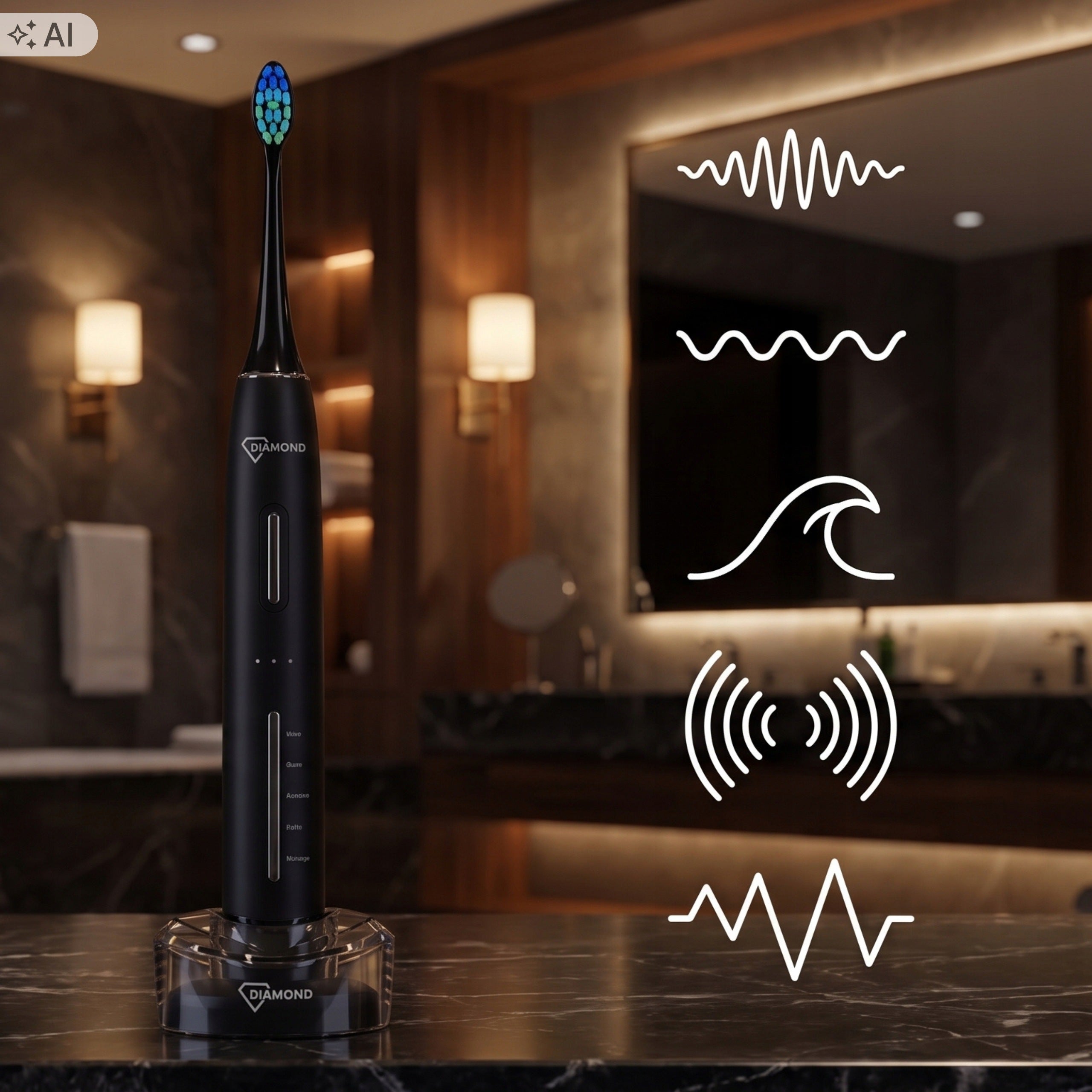 Sonic Electric Toothbrush + Case Set of 4 Tips INDUCTION Brand no brand