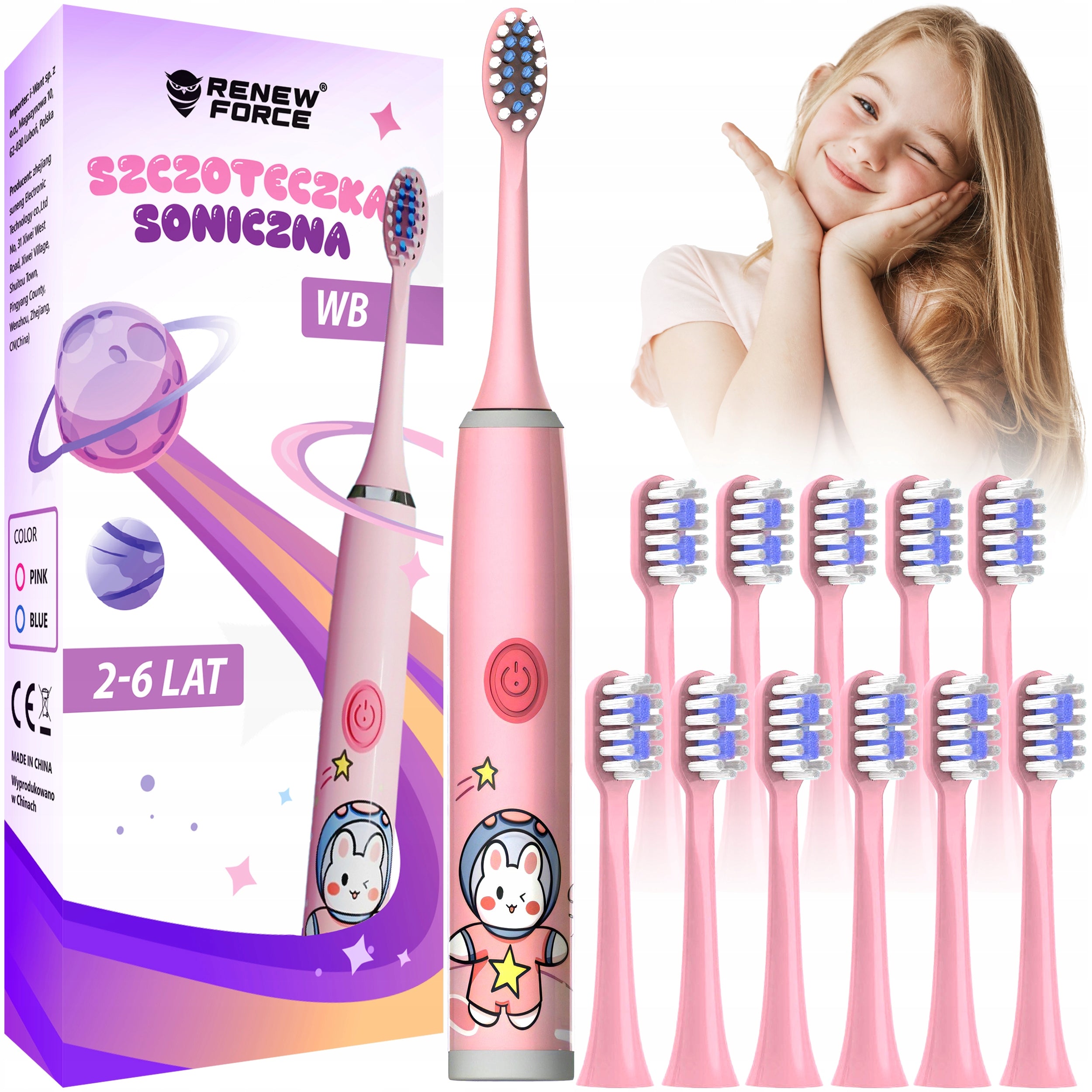 Sonic Space Toothbrush for Kids Electric Toothbrush +12 Tips