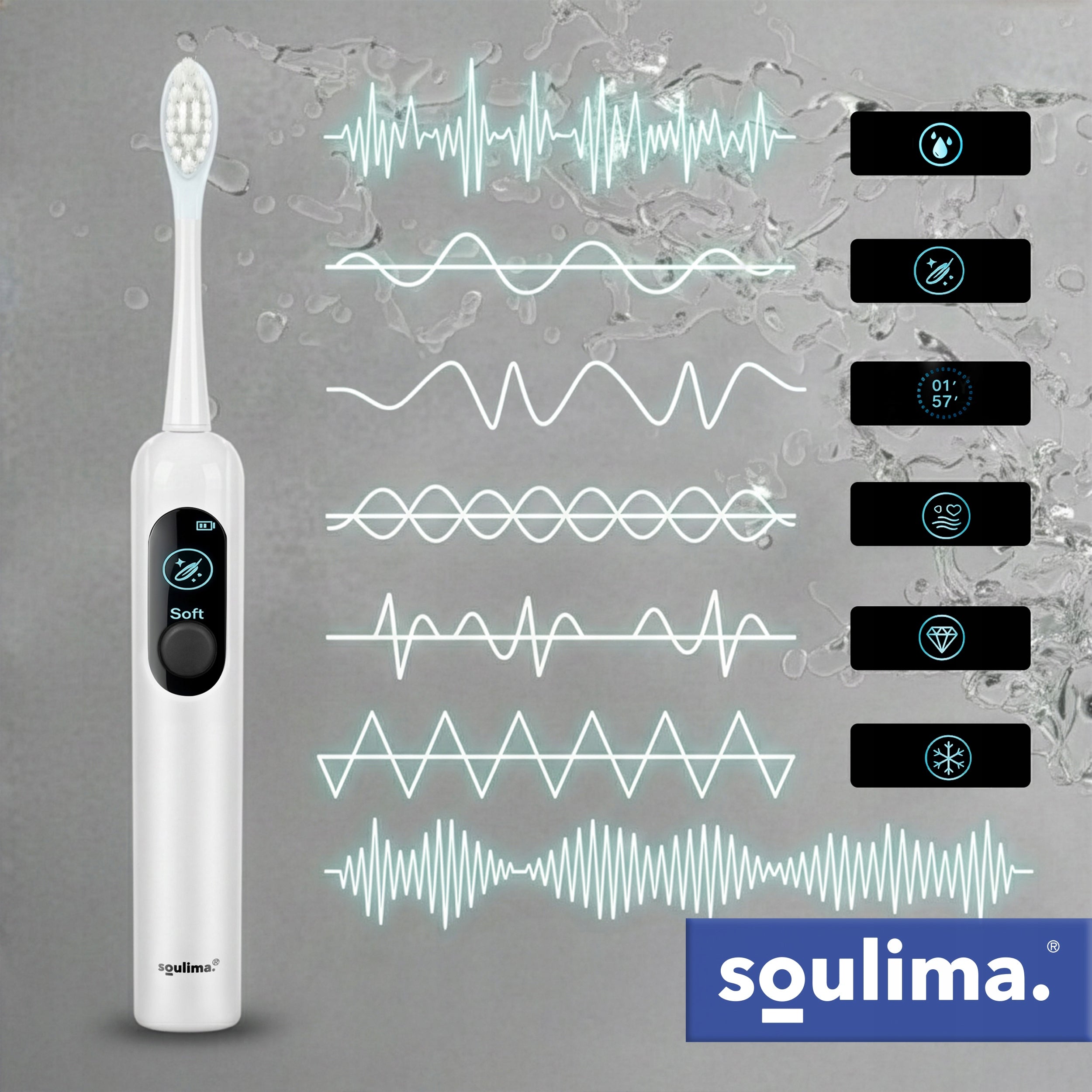 Sonic Toothbrush Electric Induction 6 Tips 90 thousand r/min Packaging status original