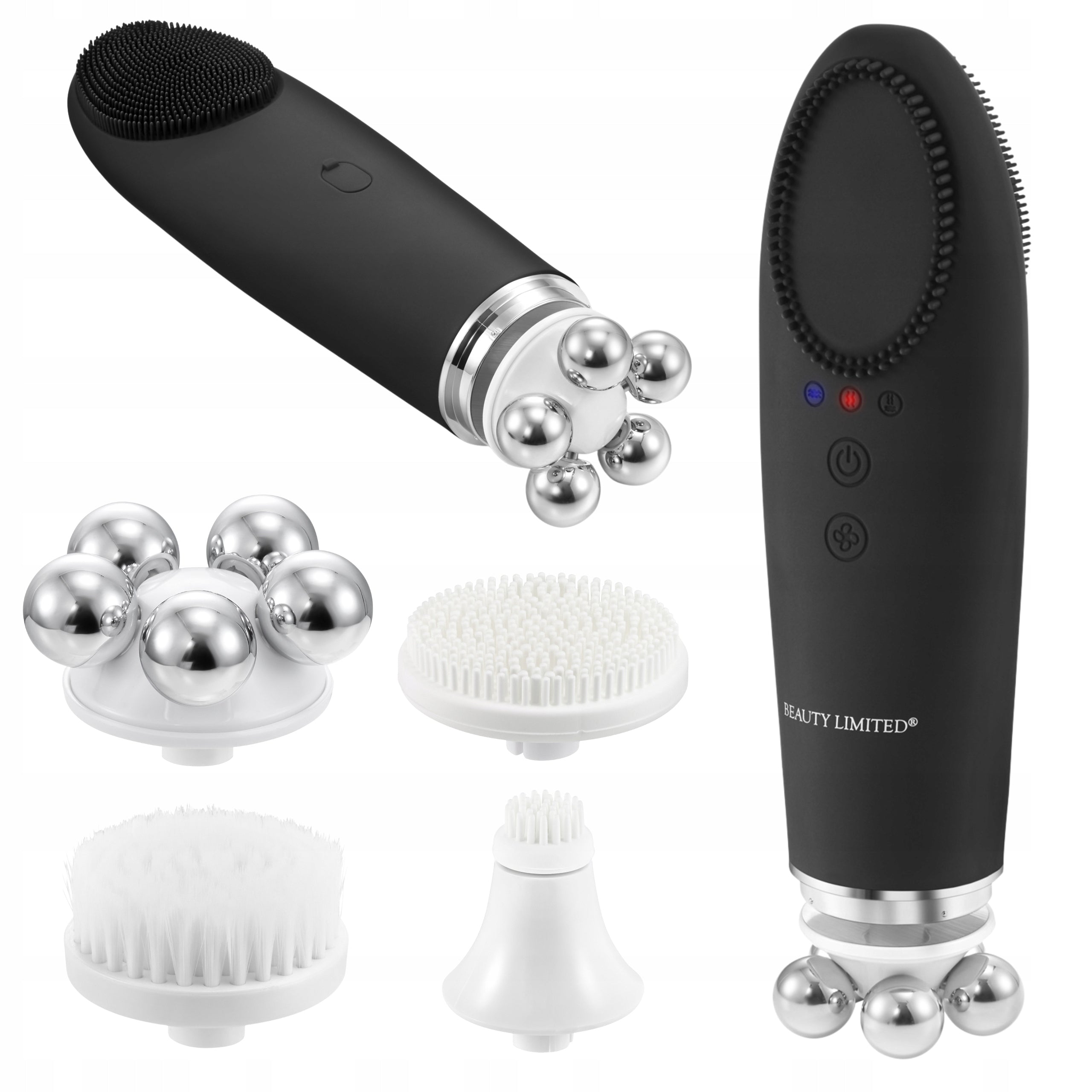 Sonic Toothbrush for Face 5in1 MASSAGE Kobido Warm Rotation IPX5 Black